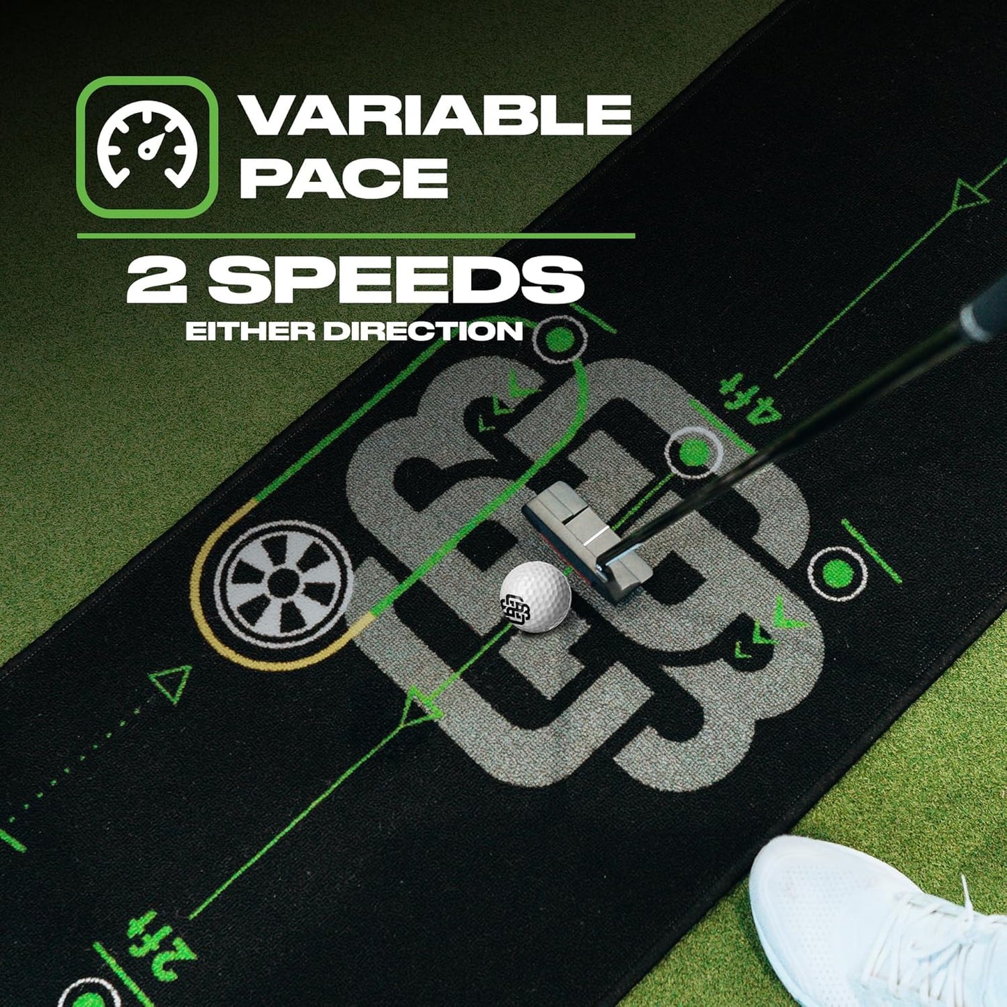 Back 2 Basics 10ft Golf Putting Mat - Premium Indoor Putting Green, Realistic Golf Putting for Training - Golf Practice Mat for Indoor/Outdoor Use, Putting Practice Mat for Golfers