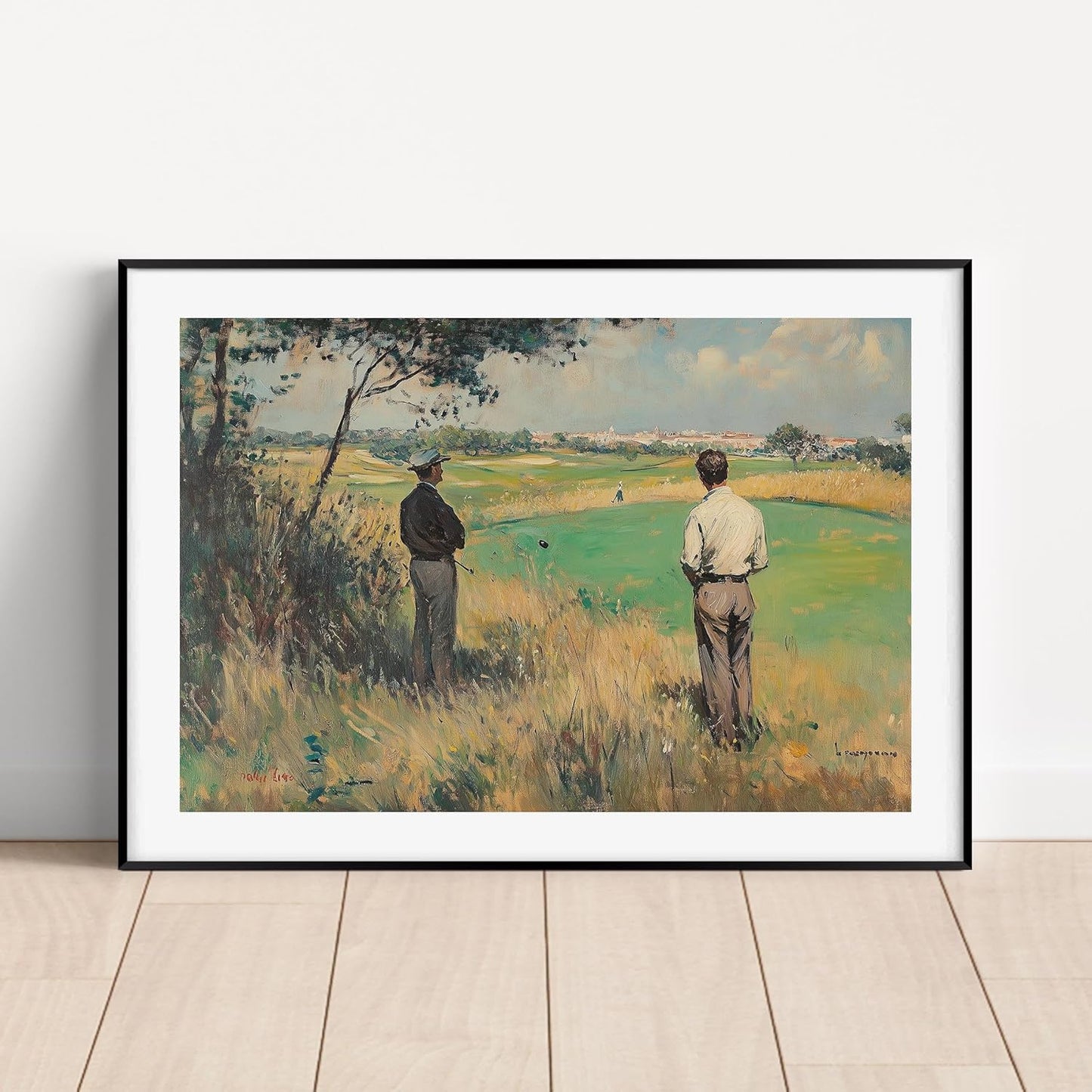 Vintage Golf Course Premium Giclee Fine Art Prints - Antique Style Golf Course Painting Posters, Golf Wall Art, Aesthetic Golfing Poster for Home Office Decor, Ready to Frame