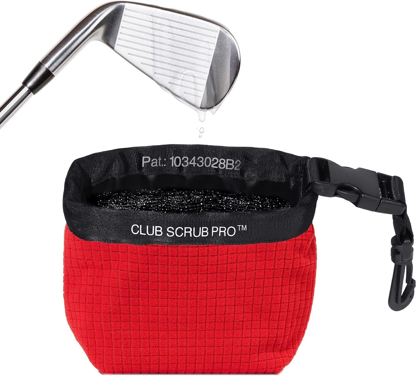 Club Scrub Golf Club and Golf Ball Cleaning Bag, Waterproof Clean Face Technology Liner, Detachable Clip, Machine Washable, Cleans Club Grooves, Dry Exterior (Neoprene or Microfiber Option Available)