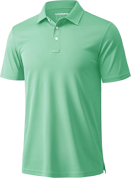 MAGCOMSEN Men's Polo Shirts 3 Buttons Casual Work T Shirts Quick Dry Short Sleeve Golf Shirt Pique Jersey Outdoor Performance