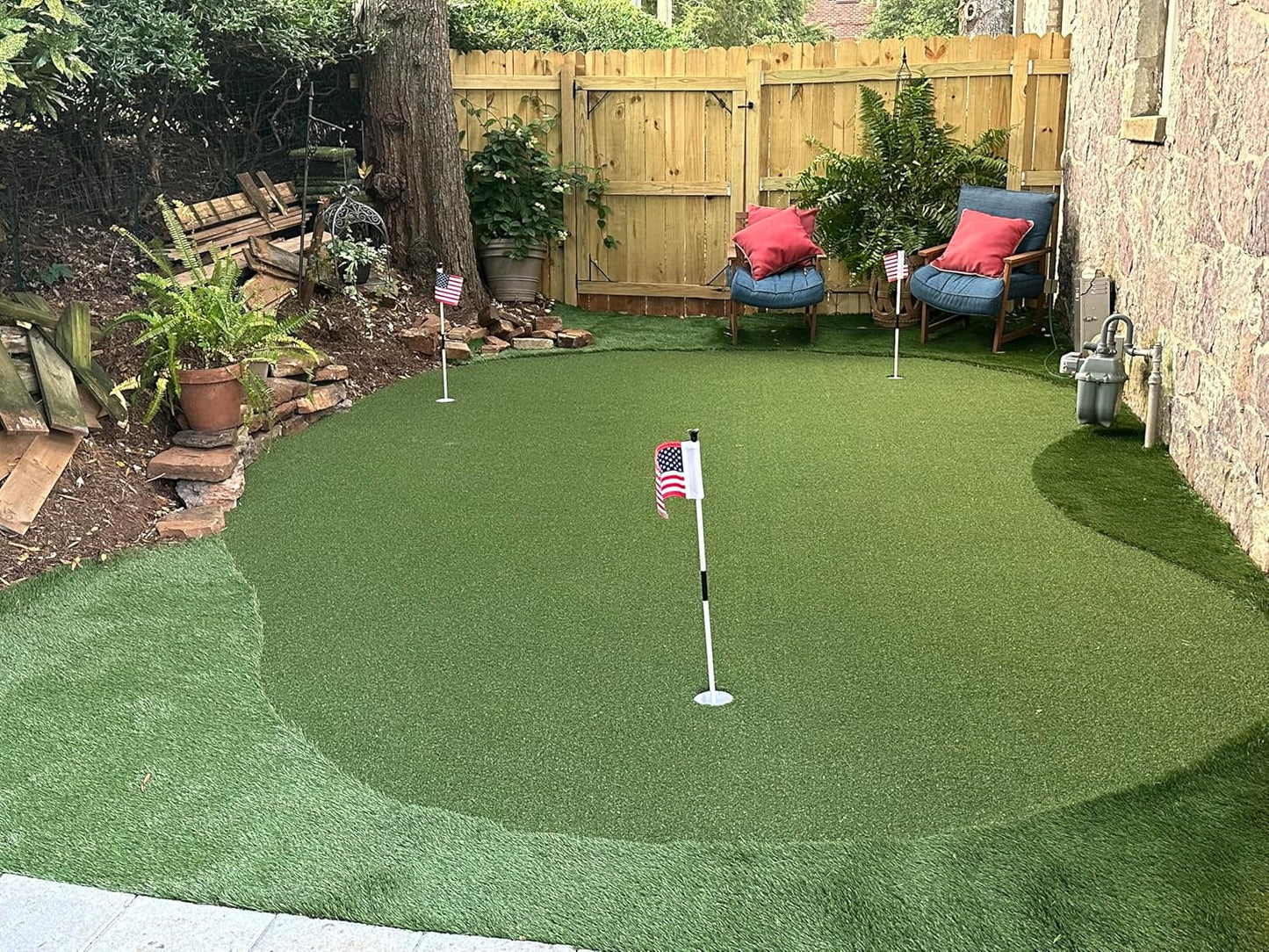 Professional Synthetic Nylon Turf Artificial Grass Indoor or Outdoor Practice Putting Golf Green 12 feet x 15 feet with 3 Precut Holes