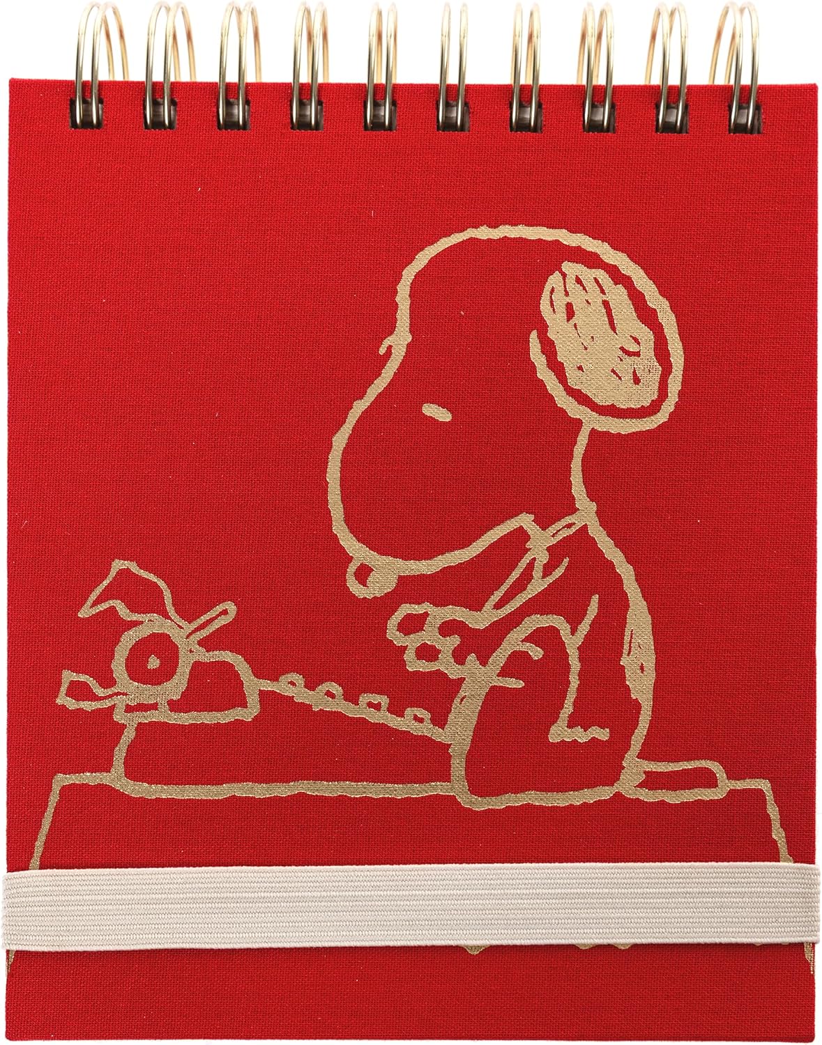 Peanuts Jotter by Graphique Luxe Collection, Fabric-Wrapped Hardcover Spiral Notebook, Gold Foil Embossing, 125 Pages