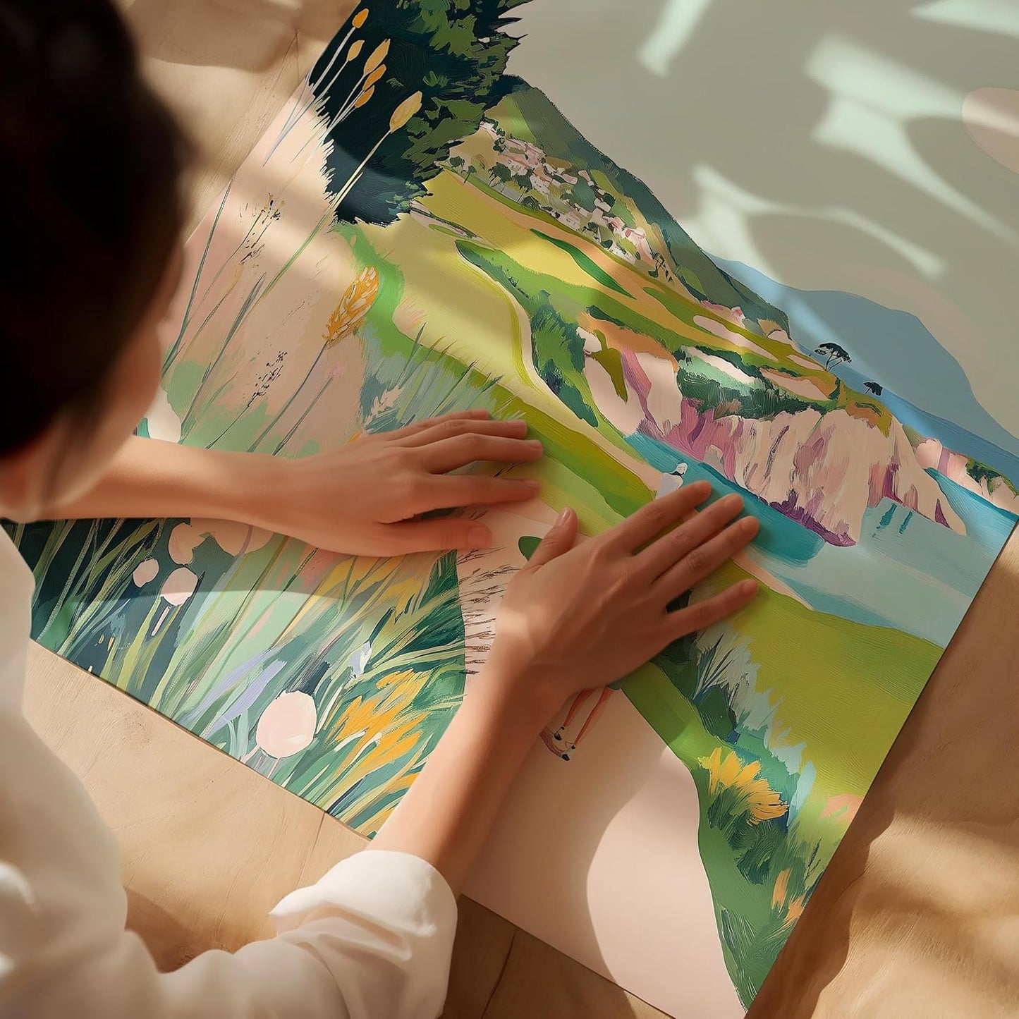 Golf Course Floral Pastel Art Print Posters - Premium Giclee Fine Art Prints - Golf Course Home Decor Posters, Golfer Art Prints for Home and Office Decor - Vintage Aesthetic, Ready to Frame