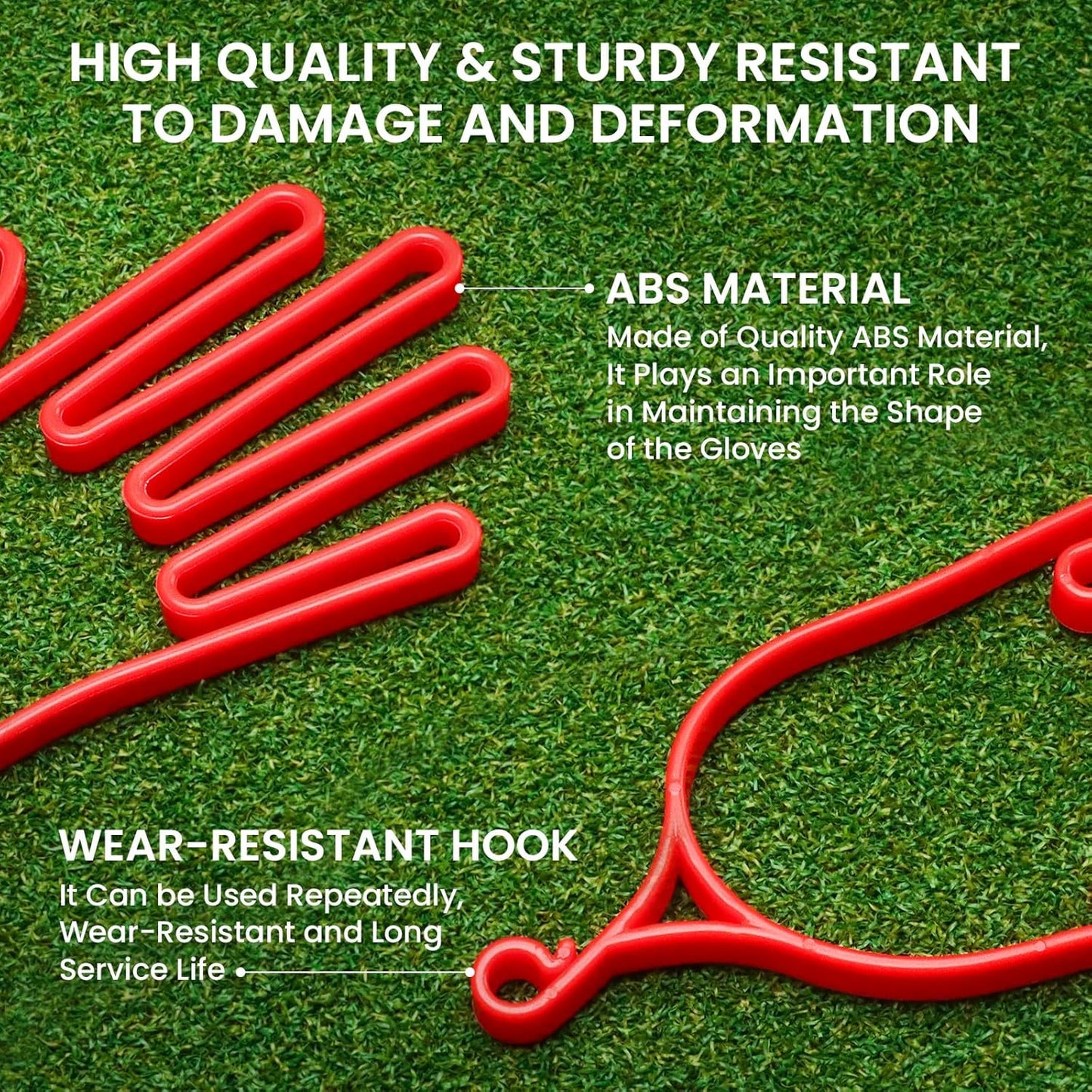 FINGER TEN Golf Gloves Stretcher Holder Hanger Keeper Dryer Shaper Tool Accessories Durable Glove Support Frame Guardian Hook to Bag Gifts for Men Women Golfer