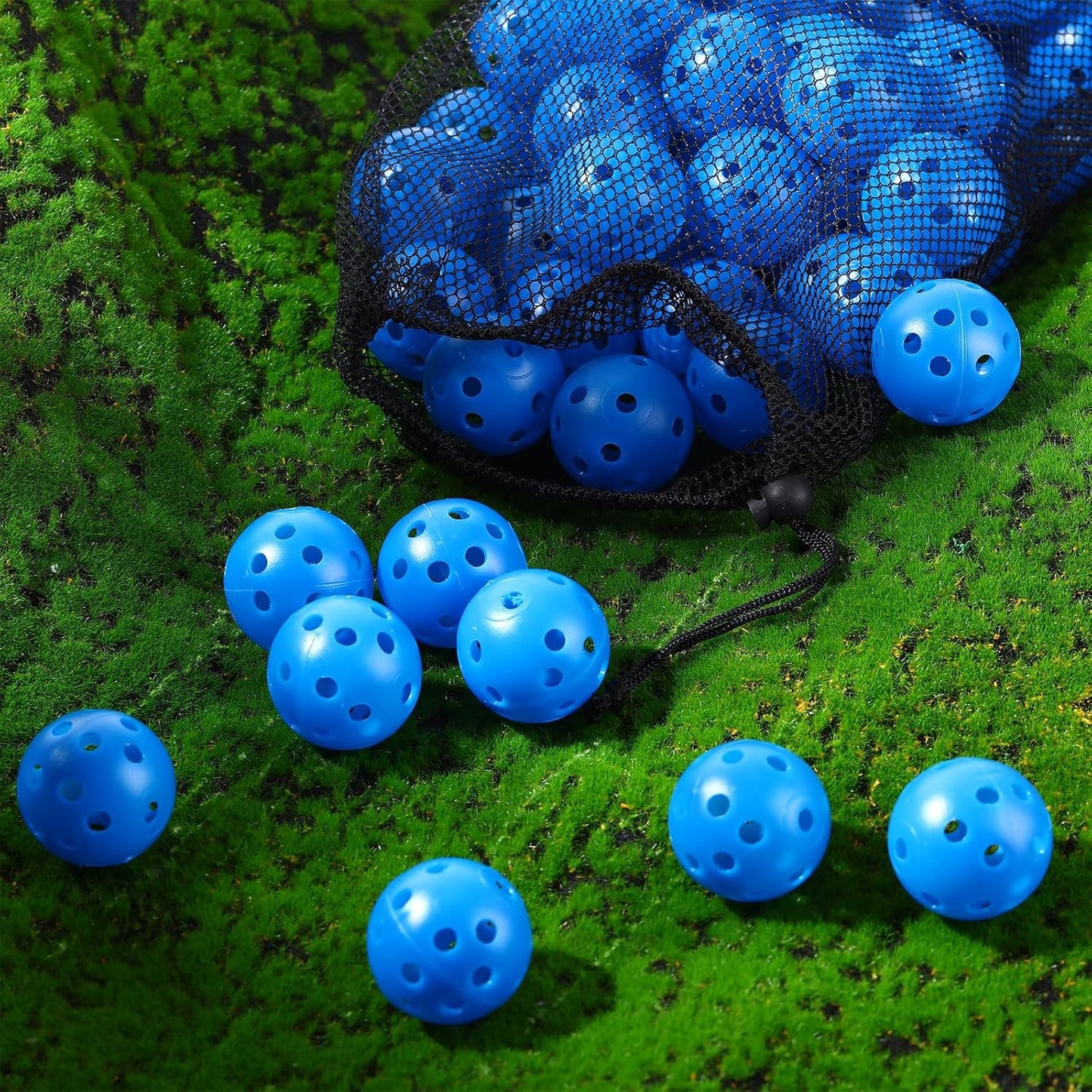 80 Pack Practice Golf Balls Limited Flight 42 mm Golf Training Airflow Hollow Plastic Ball for Women Men Indoor Outdoor Driving Range Swing Practice Home