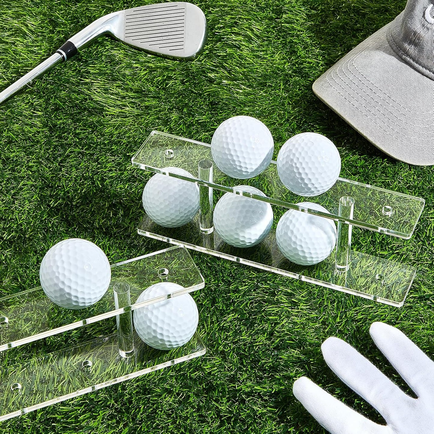 1 Pc Golf Ball Display Rack 8 Balls Clear Acrylic Golf Case Holder Small Table Tennis Display Stand Shelf Double Layer