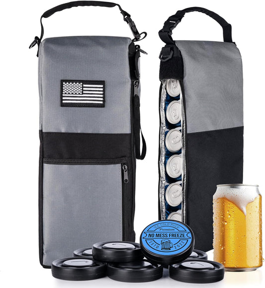 9 Can Insulated Golf Beer Sleeve with 7 Ice Pack Coolers - 8mm Thick Insulation Keeps Drinks Cold and Leak Proof Zipper – Customer-Favorite Golfing Gifts & Golf Bag Accessories