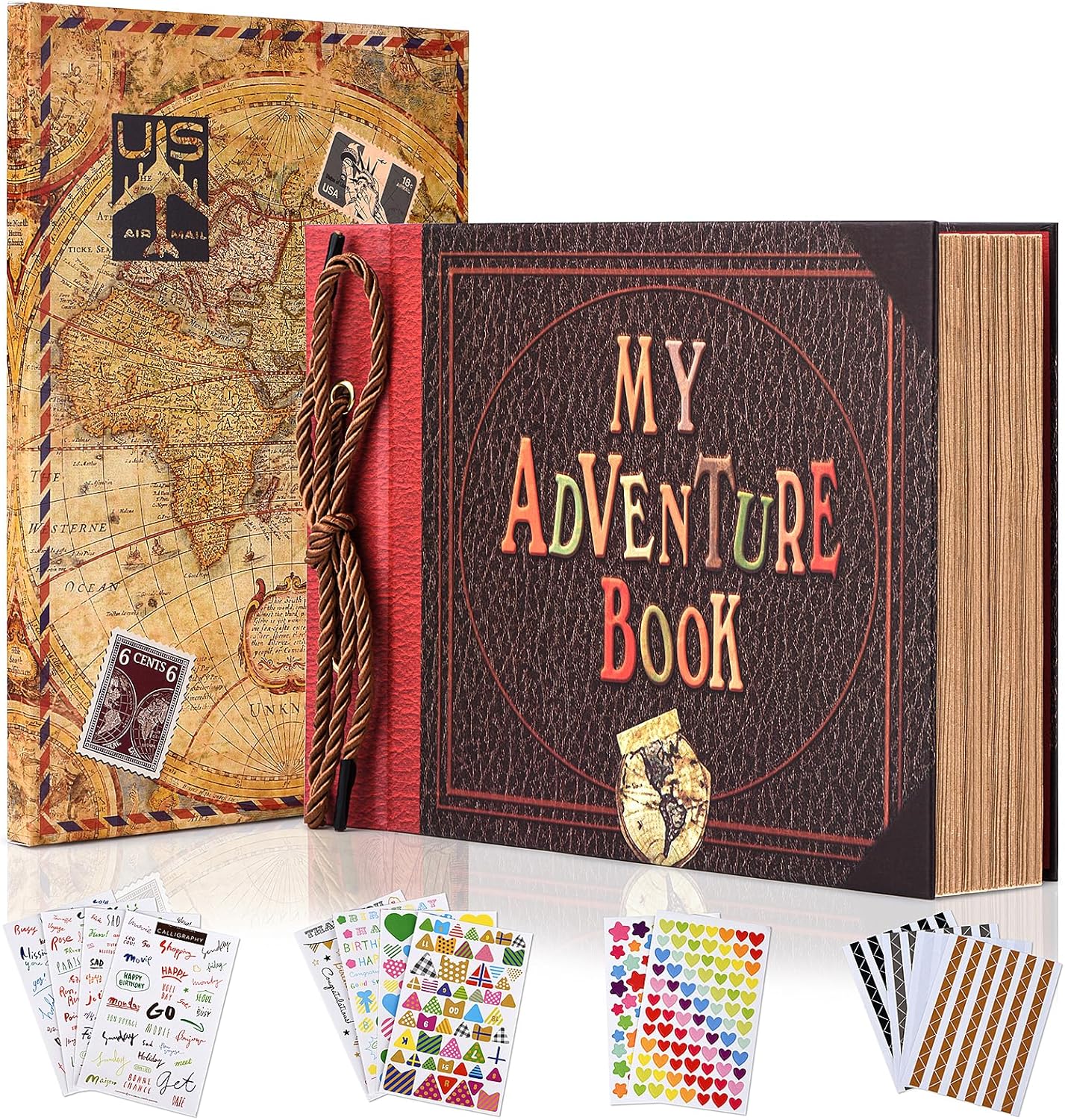 Adventure Book Diary Photo Scrapbook, Hard Cover Movie Style Scrapbook for Anniversary, Wedding, Travelling, Birthday, Christmas