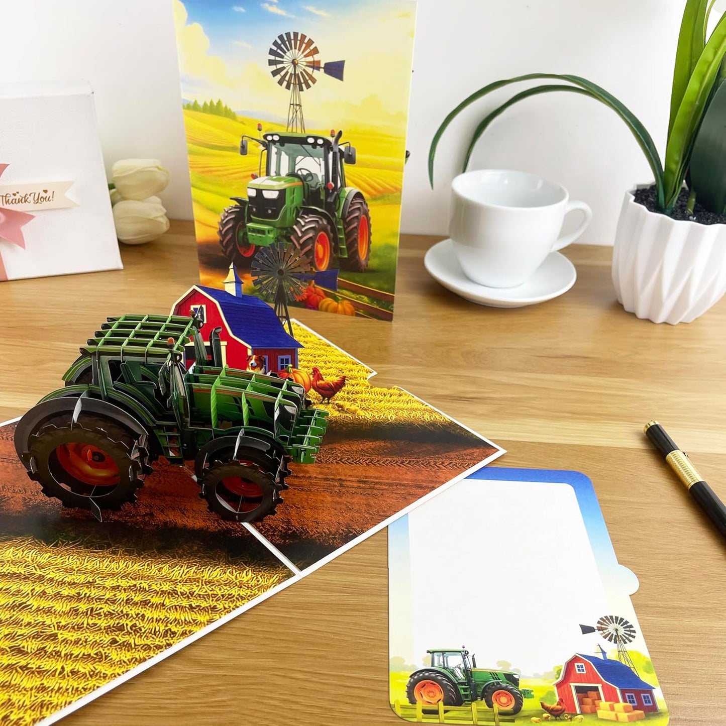 3D Tractor Popup Card – Handmade Farm-Themed Paper Art for Birthday, Anniversary, Christmas, Father’s Day – Unique Gift for Him, Her, Dad, Farmer, Tractor Lover, Country Life Fan