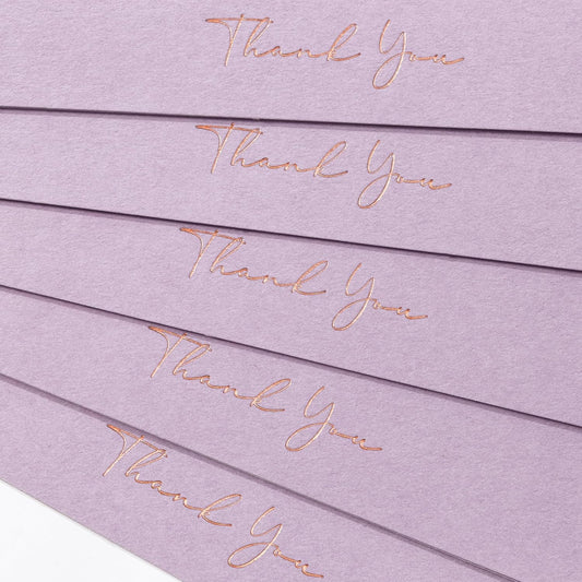 Crisky Purple Thank You Cards with Envelopes & Stickers， 50 Pack Lavender Bridal Shower Graduation Thank You Cards Small Business, Wedding Baby Shower Birthday Funeral Notes Bulk