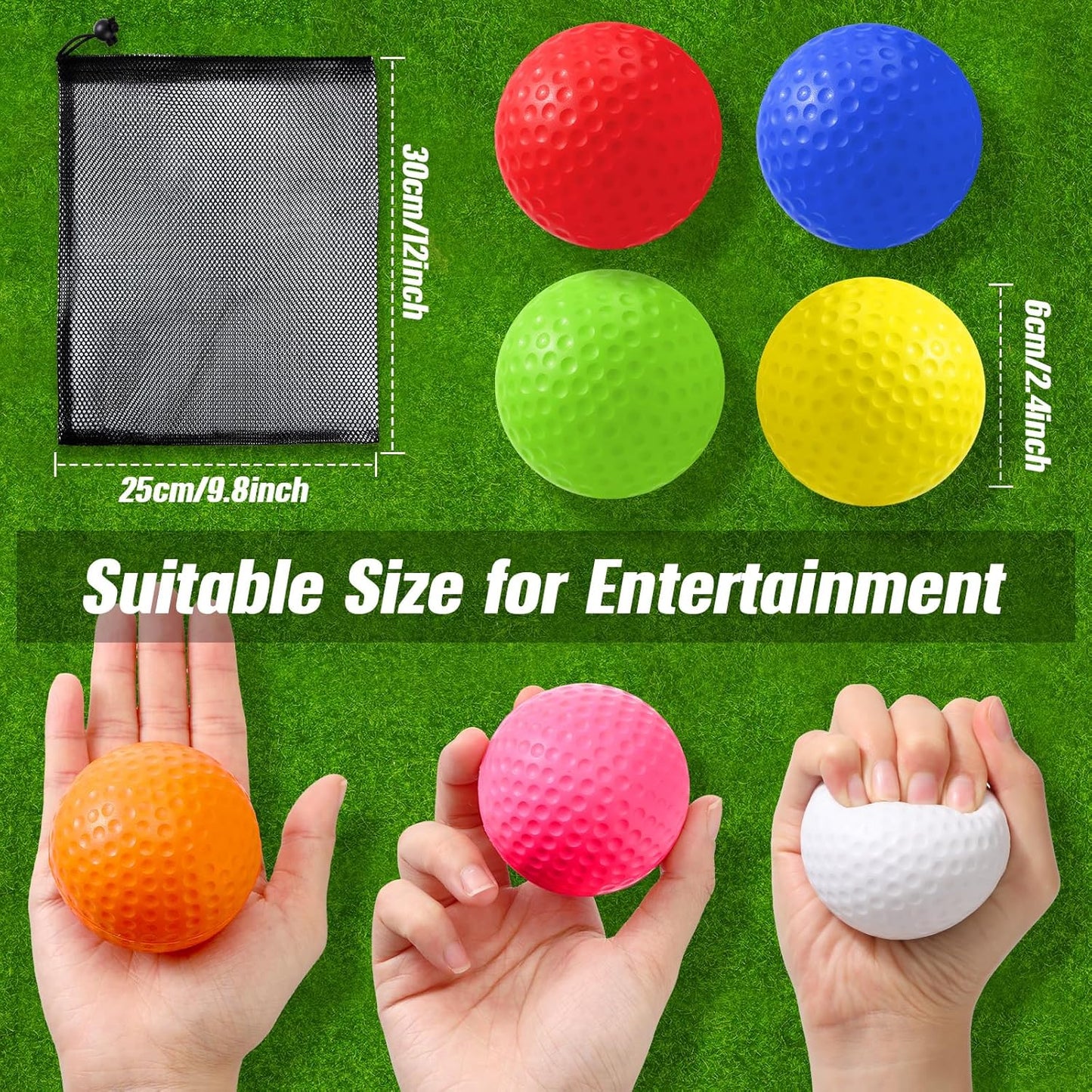 Libima 20 Pcs Mini Golf Stress Ball Bulk 2.5 Inch Foam Practice Balls Stress Relief Sports Ball with Storage Bag for Golf Birthday Party Favors Carnival Reward Gift