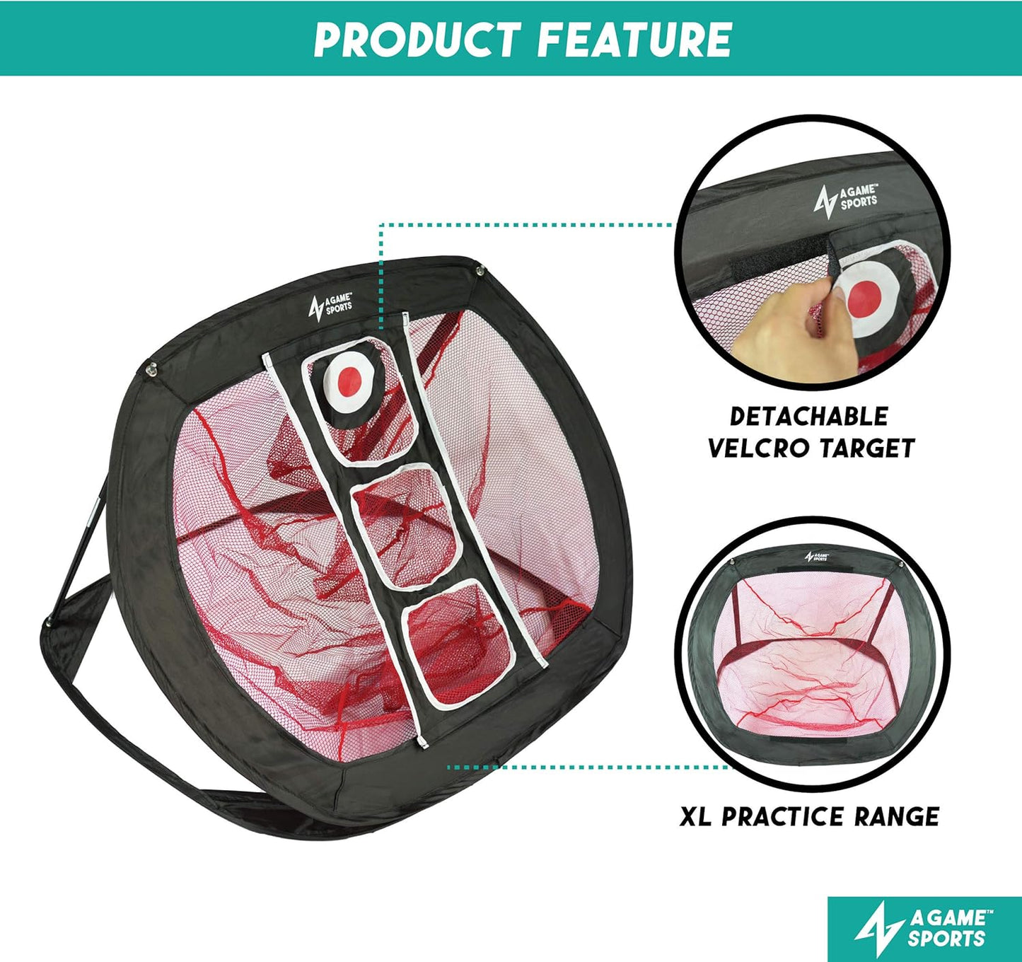 Golf Chipping Net with Mat - Practice Net for Backyard & Indoor/Outdoor Swing Training