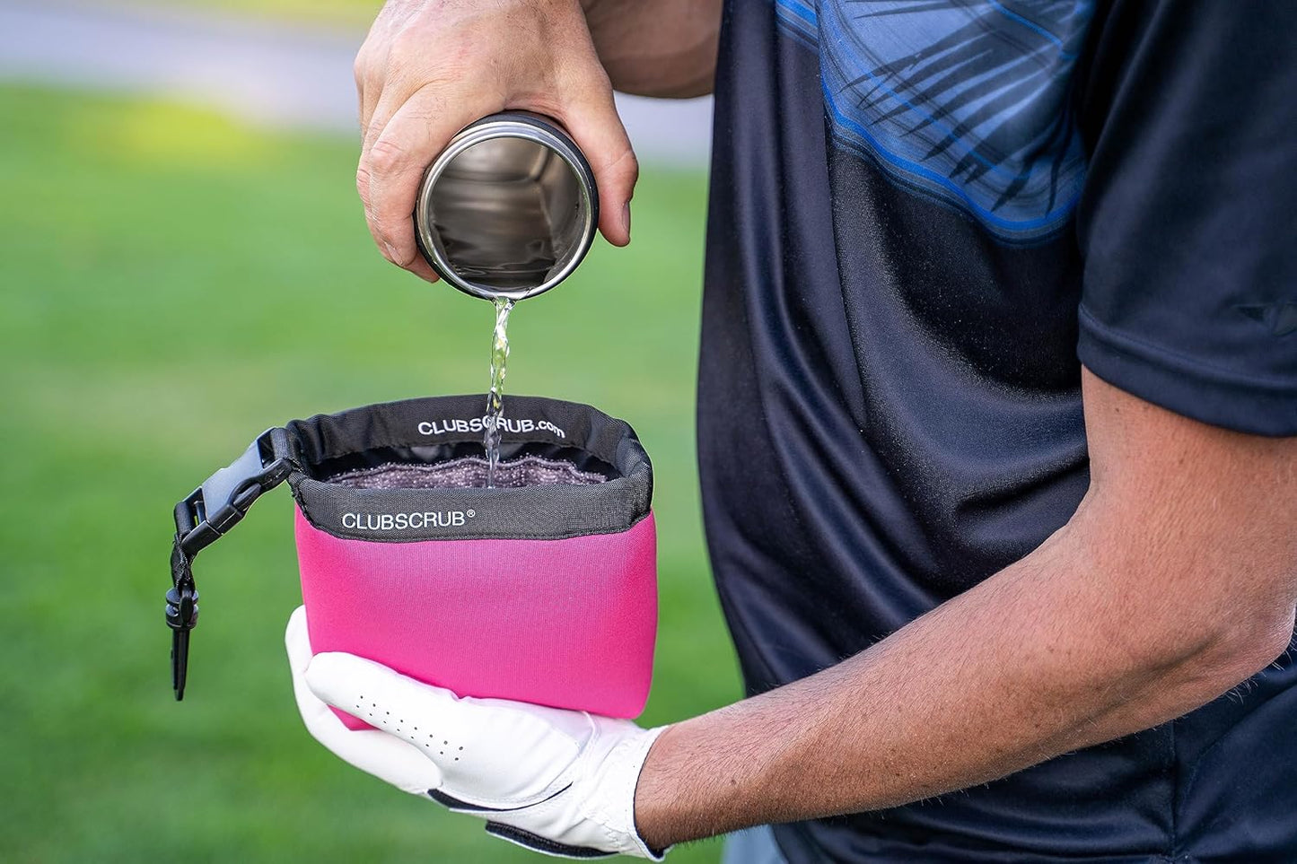 Club Scrub Golf Club and Golf Ball Cleaning Bag, Waterproof Clean Face Technology Liner, Detachable Clip, Machine Washable, Cleans Club Grooves, Dry Exterior (Neoprene or Microfiber Option Available)