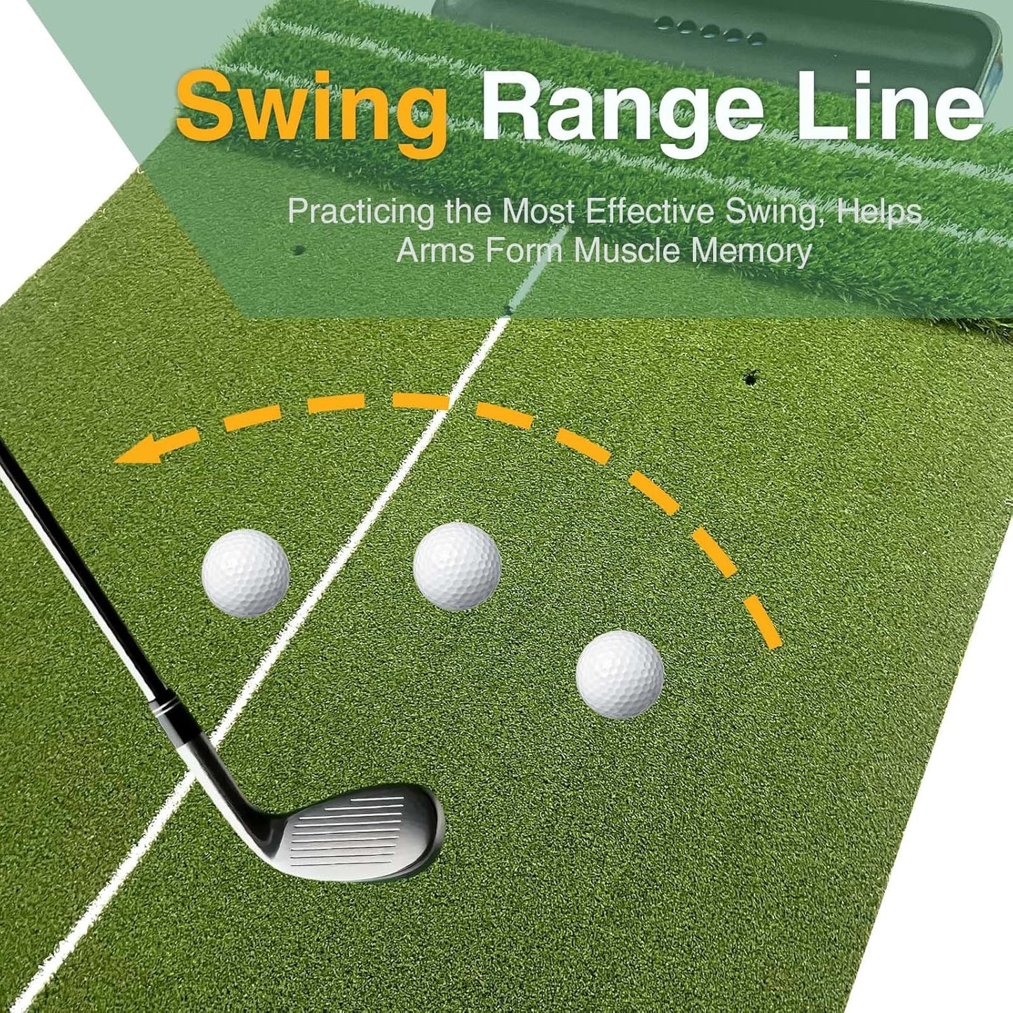 Upgraded 5x4ft Golf Hitting Mats,with Ball Tray, Thick Turf, 3 Tees for Driving Range, Indoor & Outdoor Practice Hitting, Swing & Chipping, Premium Dual-Turf Golf Mats Ideal Gifts for Men Dad.