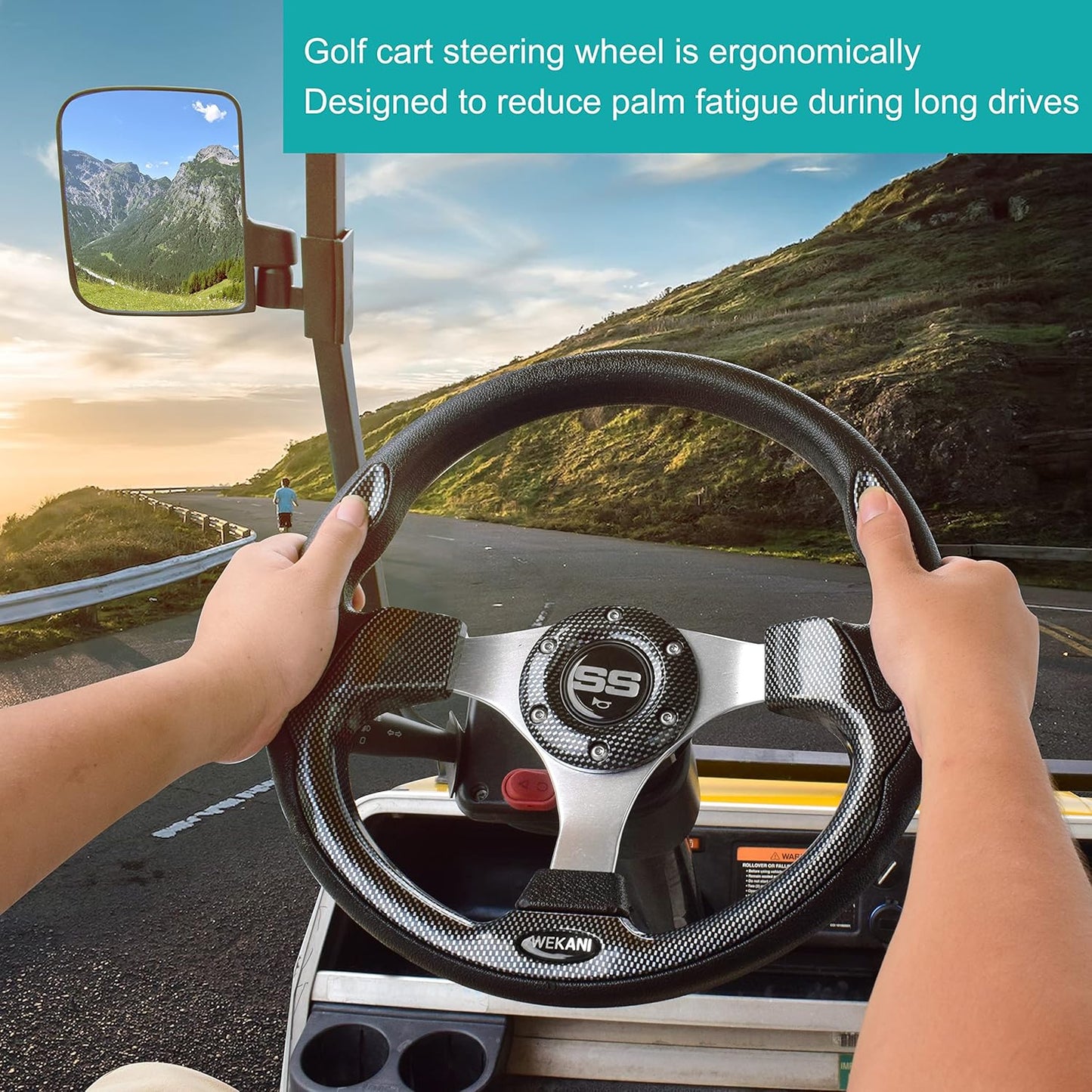 Golf Cart Steering wheel for EZGO YAMAHA and Club Car Precedent Most Golf carts Silver Gray