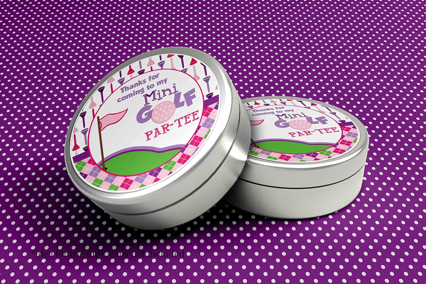 Mini Golf, Putt Putt Birthday Thank You Sticker Labels for Girls, 40 2" Party Circle Stickers by AmandaCreation, Great for Party Favors, Envelope Seals & Goodie Bags