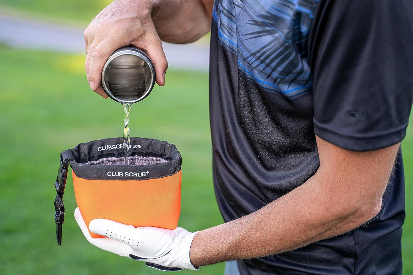 Club Scrub Golf Club and Golf Ball Cleaning Bag, Waterproof Clean Face Technology Liner, Detachable Clip, Machine Washable, Cleans Club Grooves, Dry Exterior (Neoprene or Microfiber Option Available)