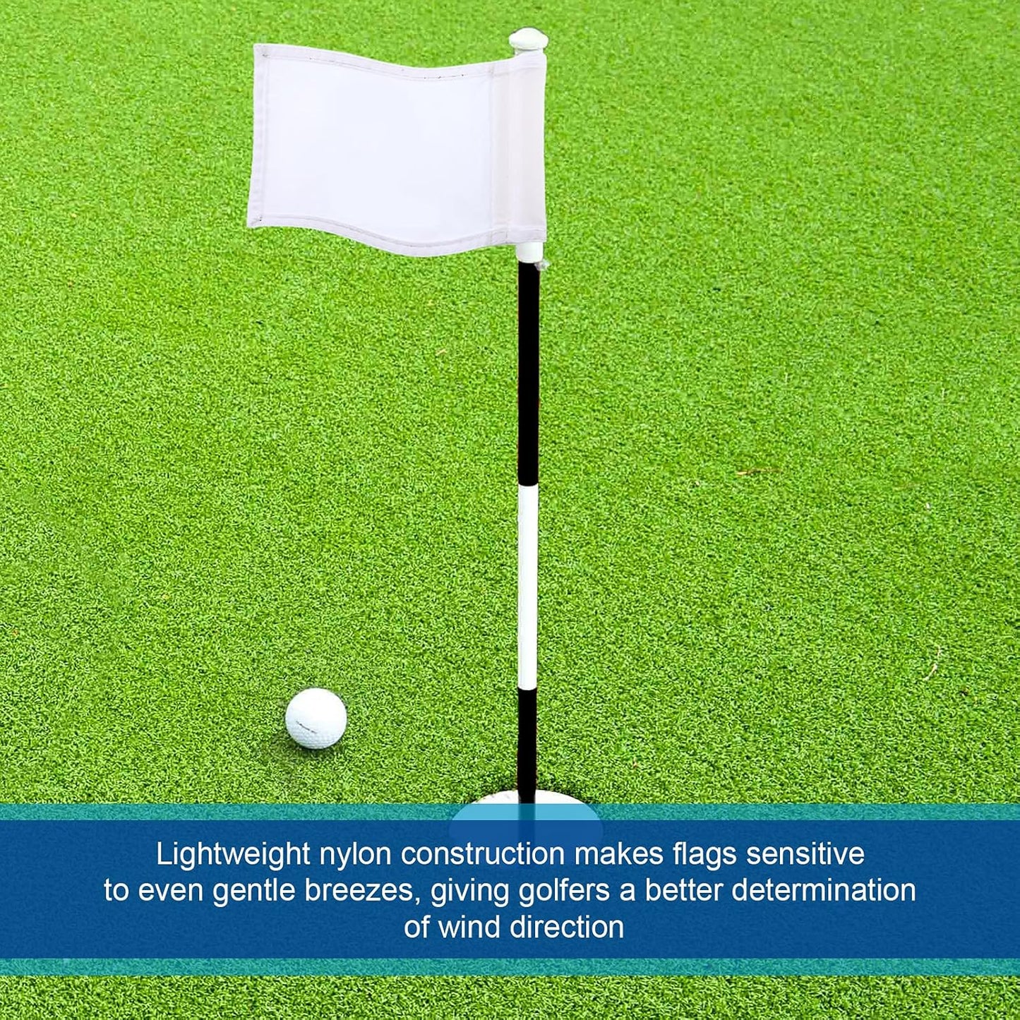 Oudain 6 Pcs Golf Target Flag with Tube Inserted Waterproof Putting Golf Flags 420D Nylon Mini Pin for Yard Indoor Outdoor Backyard Garden Portable, 8 x 6 Inch