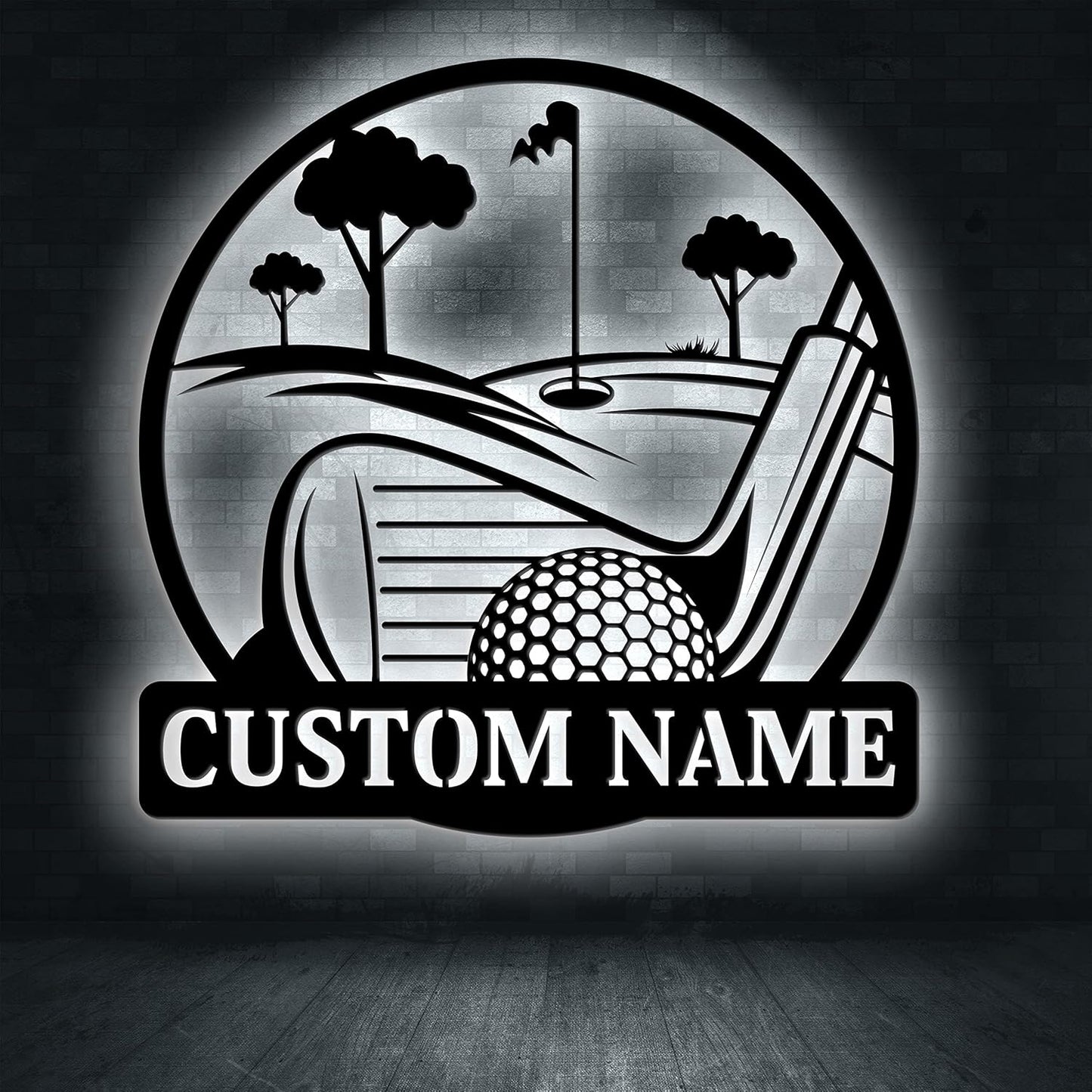 Personalized Men_s Golf Monogram Metal Sign LED Light, Wall Art Decor, Sports, Golfing, Golf, Metal Signs, Home Living Decor, Home Decor, Gift For Dad, Son, Sports Lovers, Christmas Gift