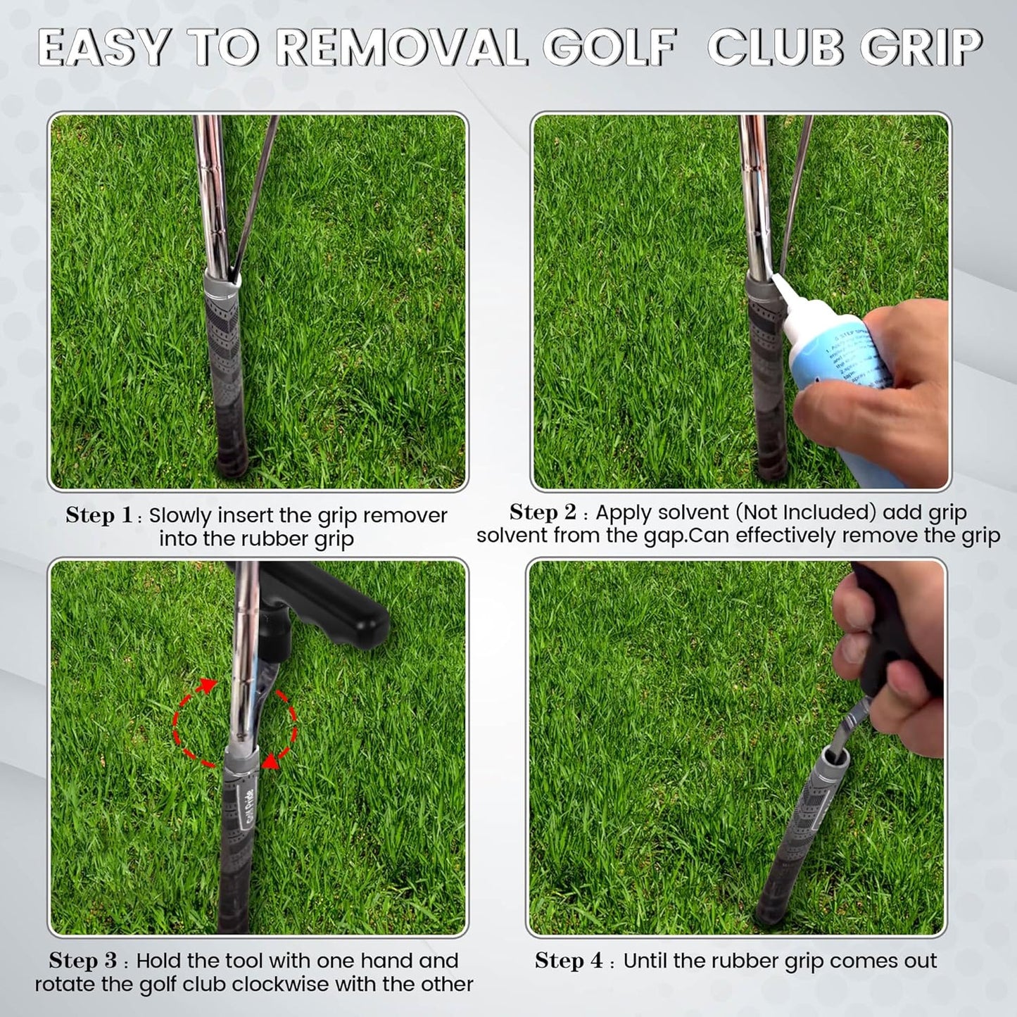 Golf Grip Removal Tool, 12" V-Groove Grip Remover Saver Gripping Tool,High-Carbon Steel Golf Club Grip Remover Tool,Golf Gifts for Men