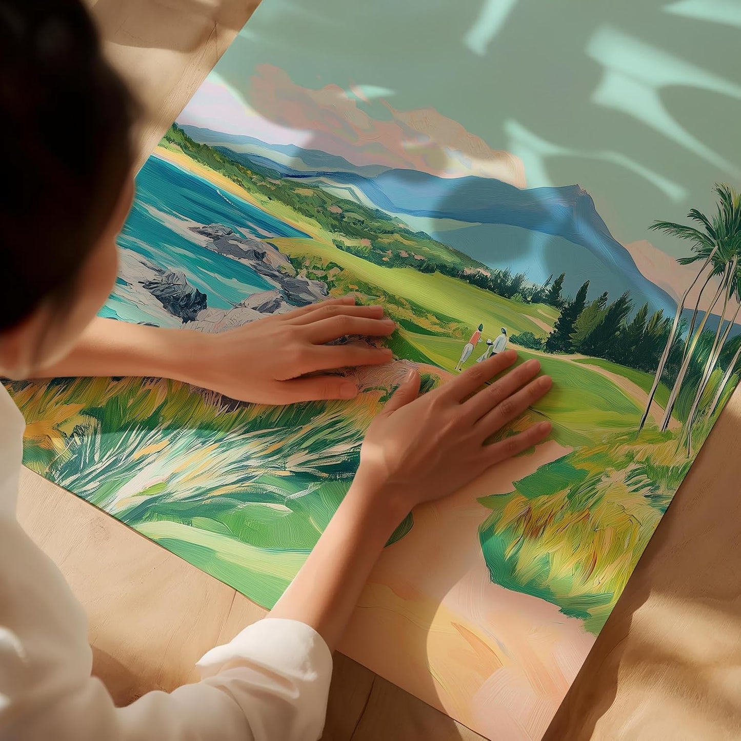 Golf Course Floral Pastel Art Print Posters - Premium Giclee Fine Art Prints - Golf Course Home Decor Posters, Golfer Art Prints for Home and Office Decor - Vintage Aesthetic, Ready to Frame