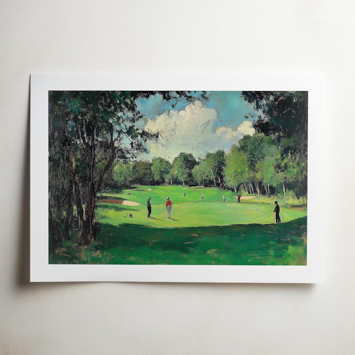 Vintage Golf Course Premium Giclee Fine Art Prints - Antique Style Golf Course Painting Posters, Golf Wall Art, Aesthetic Golfing Poster for Home Office Decor, Ready to Frame