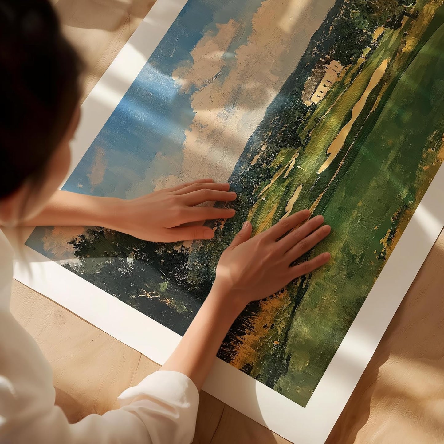 Vintage Golf Course Premium Giclee Fine Art Prints - Antique Style Golf Course Painting Posters, Golf Wall Art, Aesthetic Golfing Poster for Home Office Decor, Ready to Frame