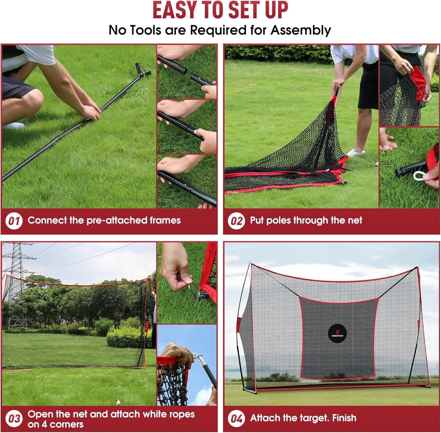 Golf Practice Net - Heavy Duty Driving Range Net with High Impact Chipping Target, Include Carry Bag and Golf Balls for Indoor Outdoor