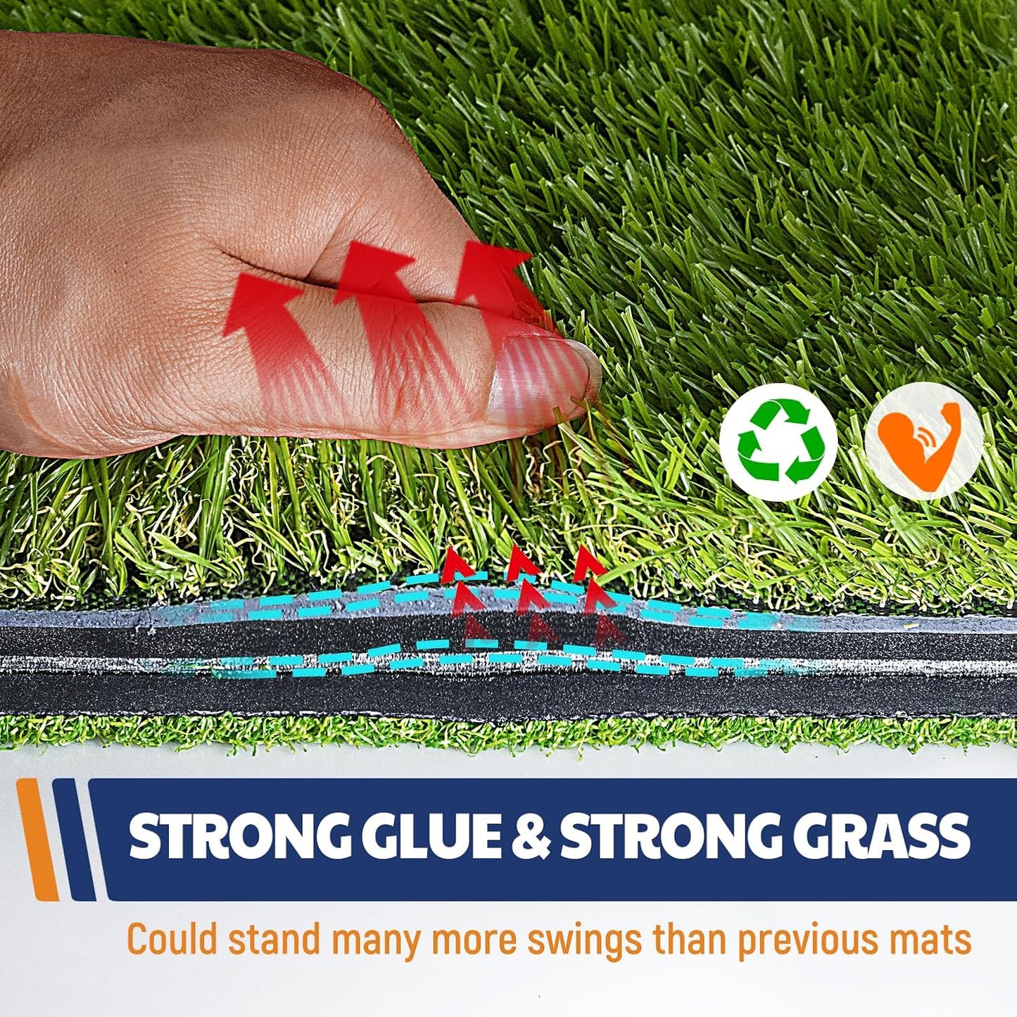 JAYA Golf Hitting Mat with Heavy Rubber Base, Foldable Golf Practice Mat for Indoor and Outdoor Training, Fairway & Rough Turf for Swing and Chipping