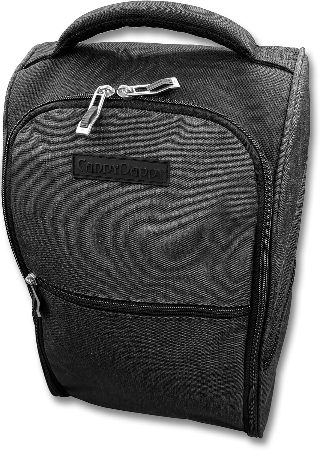 CaddyDaddy Premium Golf Shoe Bag with Ventilated Sides, Internal Shoe Divider, Zipper Closure, Nylon Material, Unisex, Fits Up to Men's Size 14