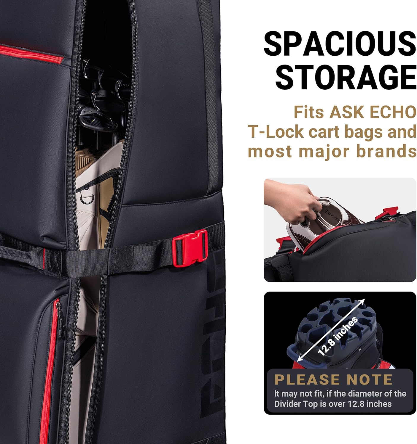 ASK ECHO LOCKLINK Roller Outdoors Golf Travel Bag Soft-Sided with Wheels/Black