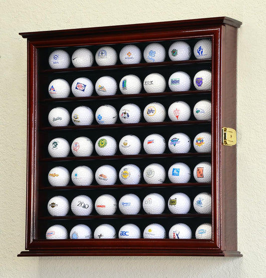 Golf Ball Display Case Holder Cabinet Wall Rack Stand Select Your Size 98% UV Lockable 5 Sizes 4 Colors to Choose