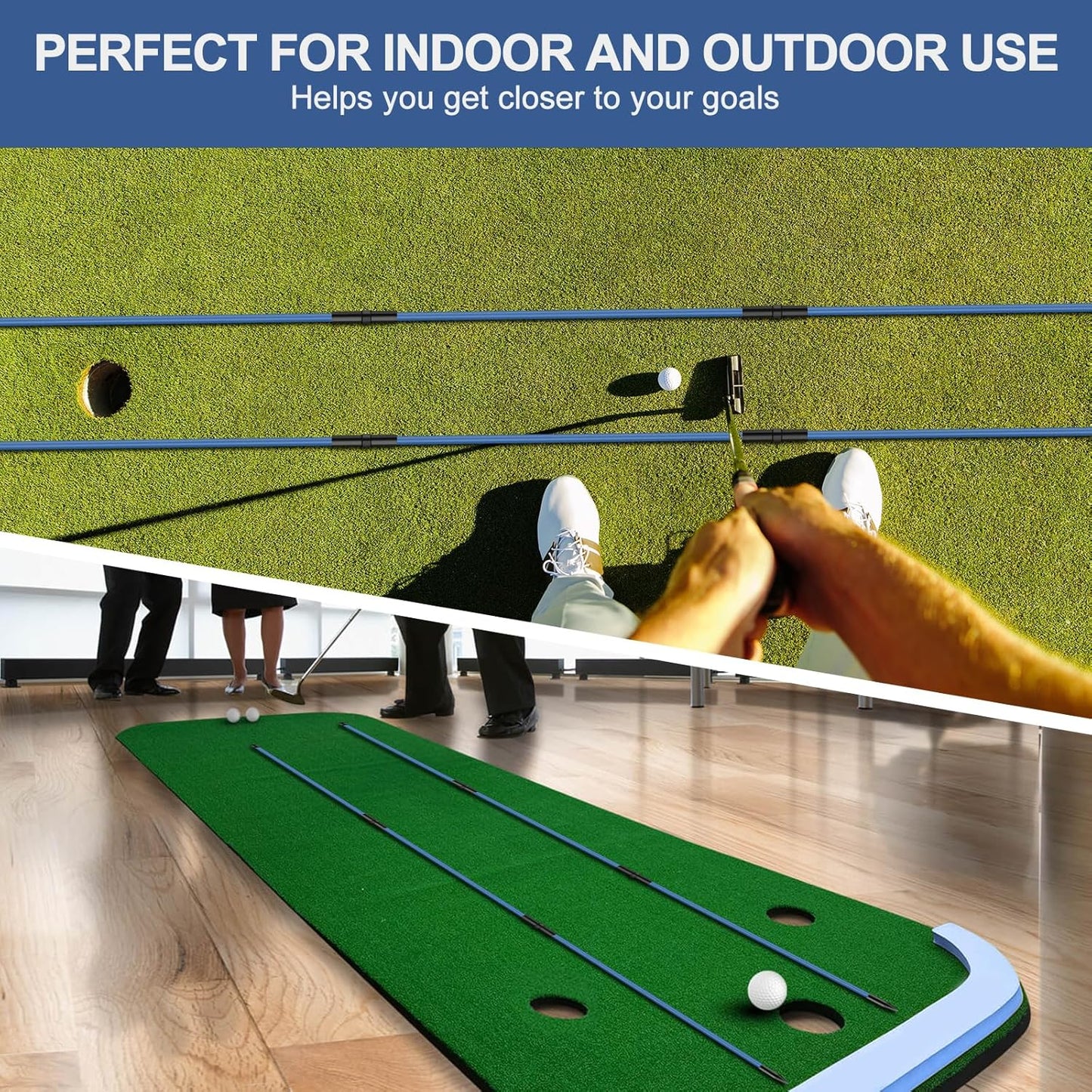 Golf Alignment Sticks 2 Pack,Golf Alignment Rods Upgraded 48" Collapsible Golf Practice Sticks Golf Training Aid for Aiming,Putting,Golf Training Sticks with Clear Tube Case