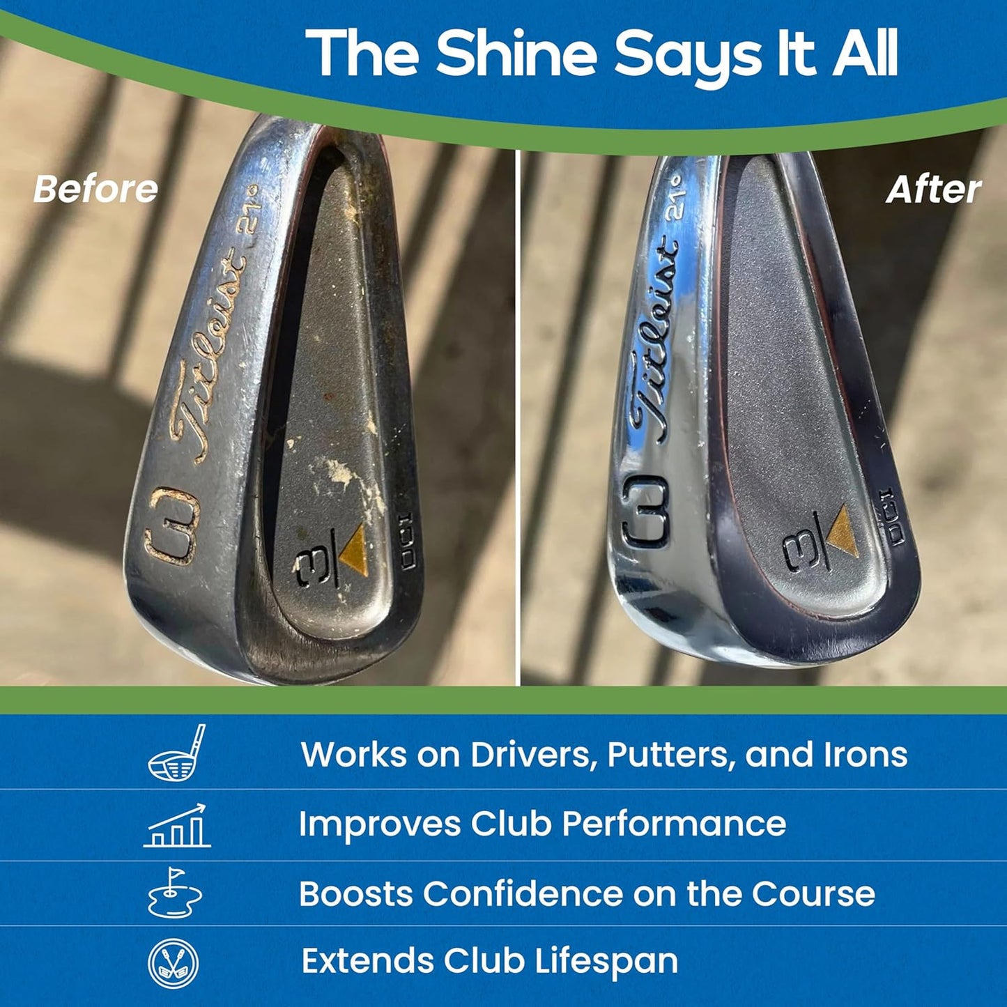 Club Doctor Golf Club Care Kit – Clean, Polish, and Restore Irons, Drivers, Putters – Scratch, Scuff, Rust Remover – Complete Golf Club Maintenance Kit with Grip Cleaner, Club Cleaner, and Polish