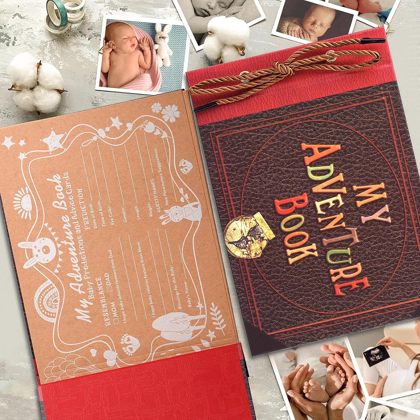 Adventure Book Diary Photo Scrapbook, Hard Cover Movie Style Scrapbook for Anniversary, Wedding, Travelling, Birthday, Christmas