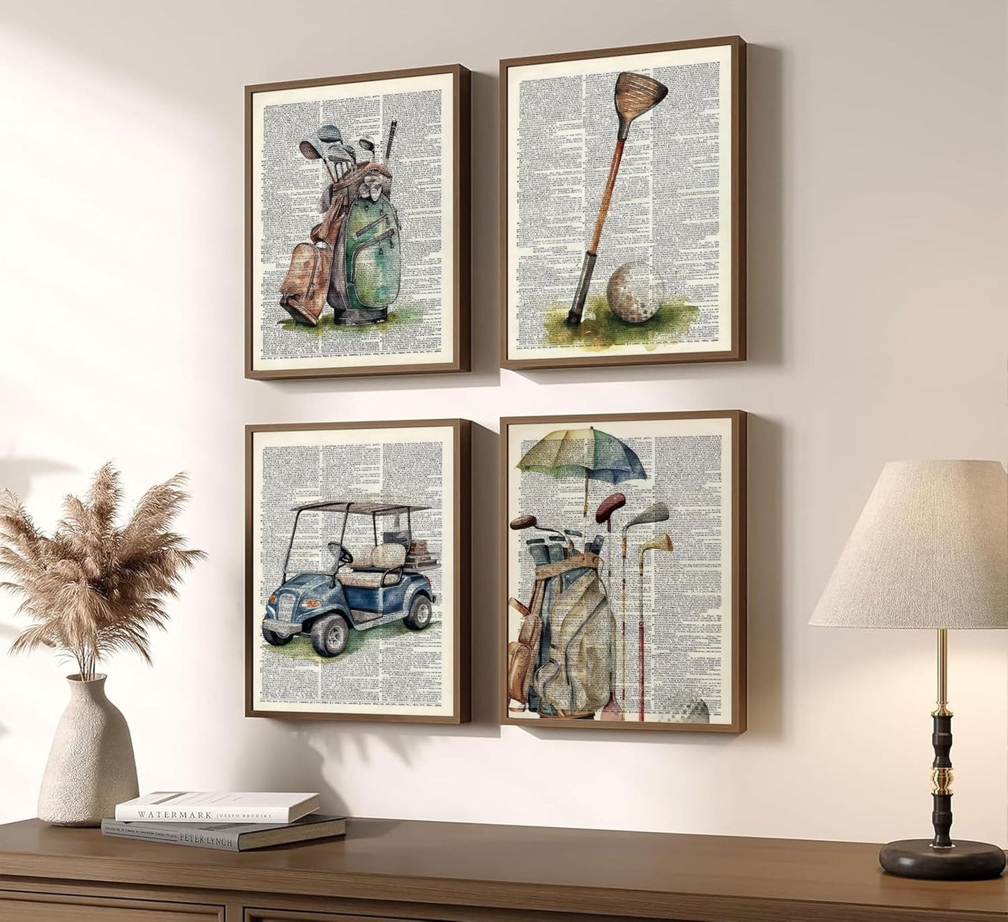 Vintage Golf Wall Art Man Cave Sport Wall Decor Retro Golf Club Poster Prints for Office Games Sports Room Dorm Canvas Painting Picture Artwork 8x10 Unframed