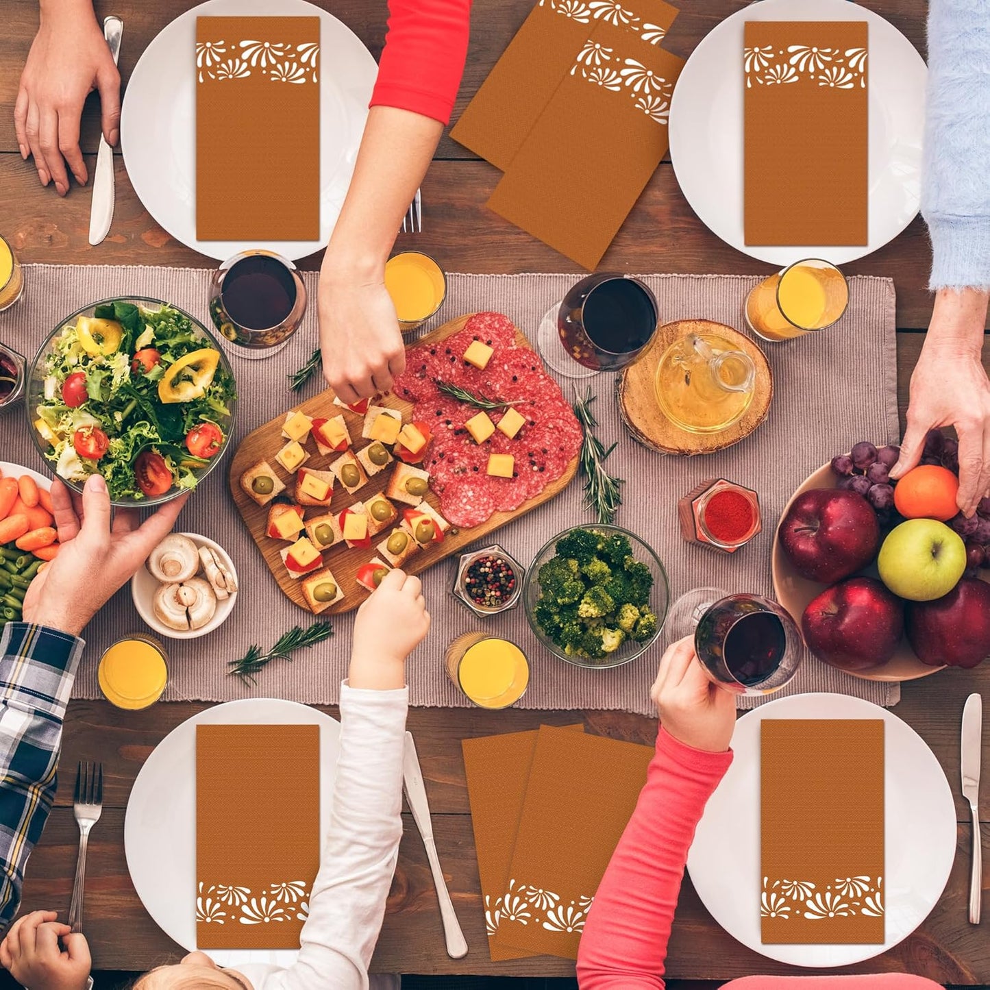 100 Pieces Cielito Lindo Napkins Platos De Barro Disposable Paper Decorative Guest Party Napkins 7.8 x 4.3 Inch Mexican Fiesta Hand Towels for Cinco De Mayo Wedding Birthday Decor