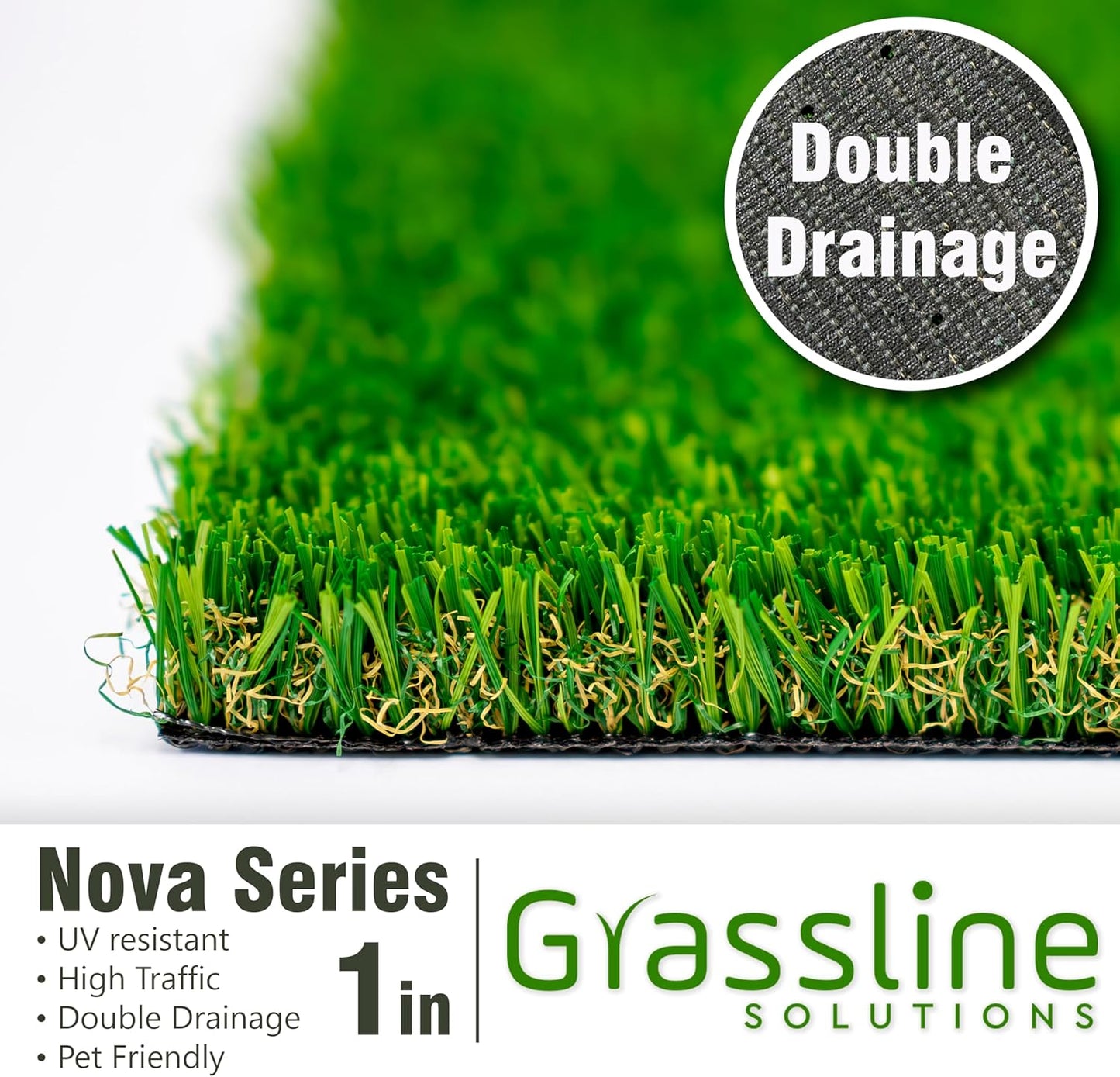 Artificial Grass Strip 2" x25' for Indoor/Outdoor Use-Realistic, 1" Thick Synthetic Turf for DIYers and Professionals, Pre-Cut Roll for Easy Installation and Creative Designs (2in x 25ft)