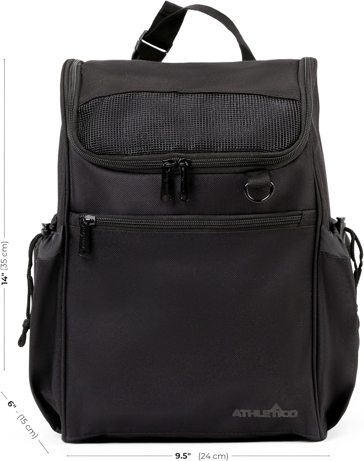 Athletico Elite Edition Golf Shoe Bag - Zippered Shoe Carrier Bags With Ventilation & Outside Pocket for Socks, Tees, etc. (Black)