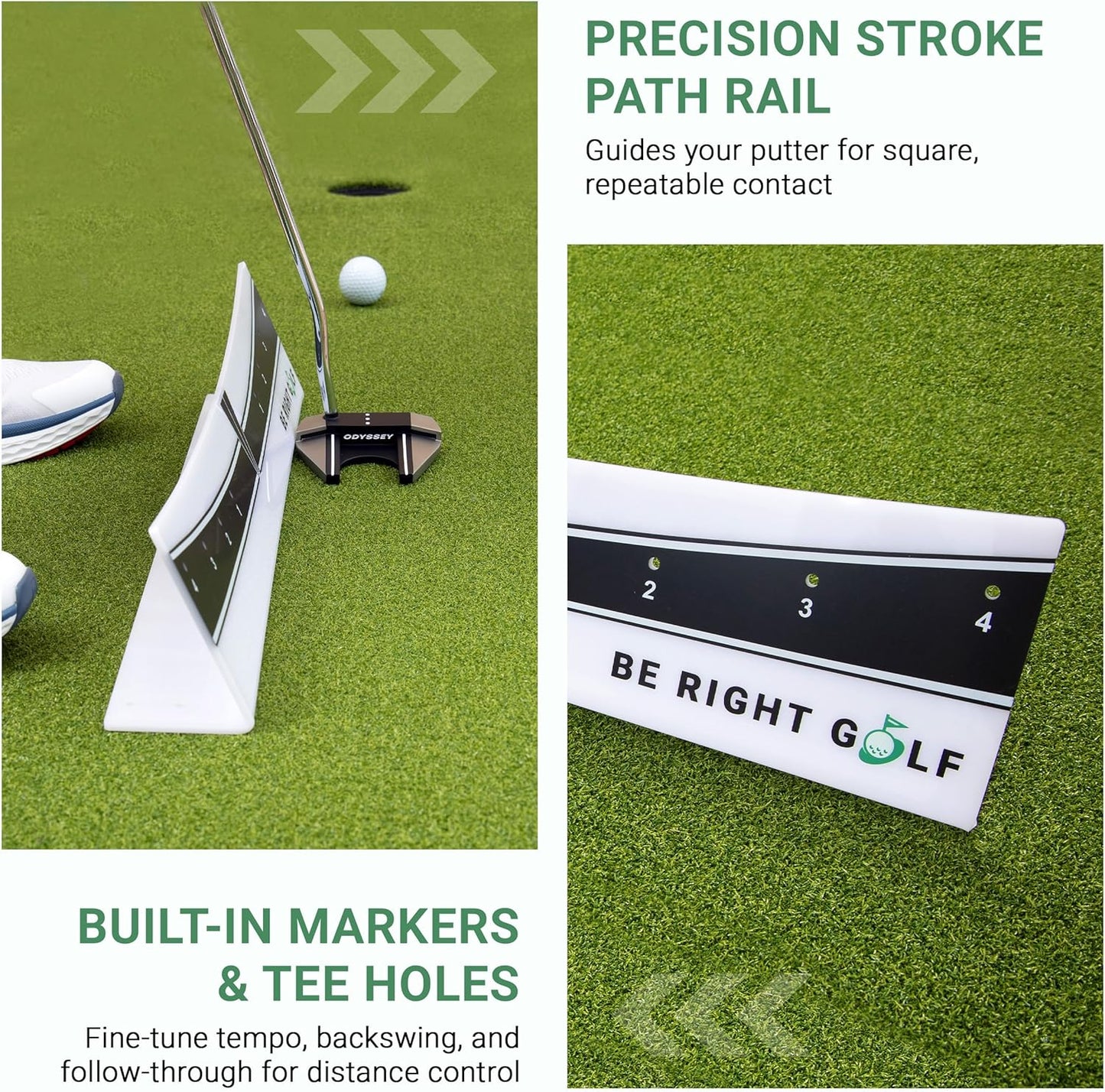 Putting Plane Rail – Portable Golf Putting Stroke Trainer for Indoor & Outdoor Use – Golf Training Aid for Putting - Improve Accuracy, Distance Control & Consistency