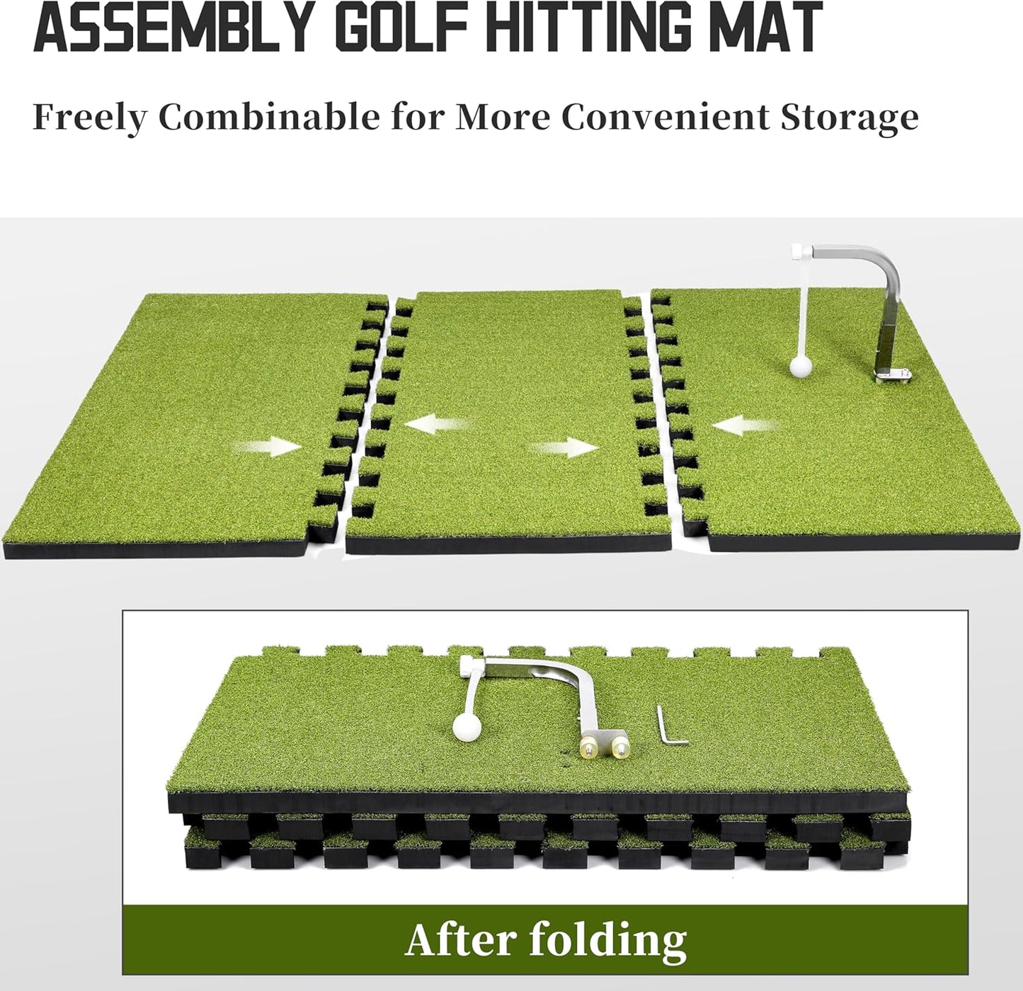 PGM Golf Swing Trainer 3.0 – Enlarged Golf Hitting Mat with 5 Adjustable Heights, Automatic Ball Return, Pure Path Golf Swing Training Aid for Indoor & Outdoor Practice, Home Golf Training Equipment