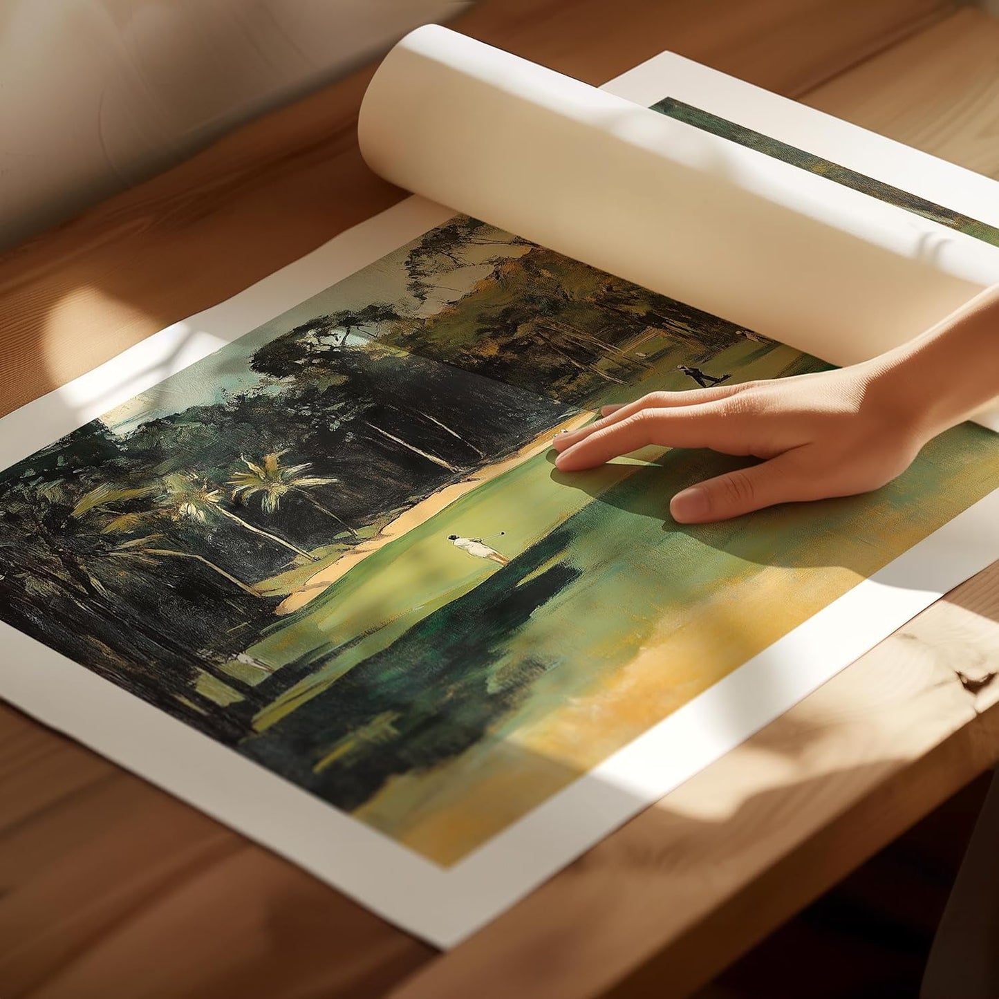 Vintage Golf Course Premium Giclee Fine Art Prints - Antique Style Golf Course Painting Posters, Golf Wall Art, Aesthetic Golfing Poster for Home Office Decor, Ready to Frame