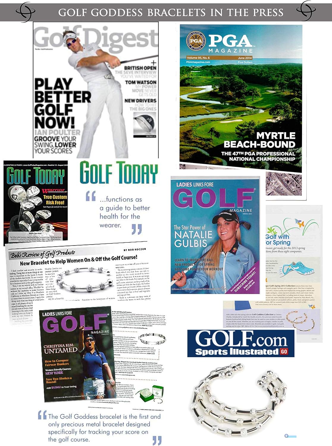 Golf Goddess Stroke/Score Counter Bracelet