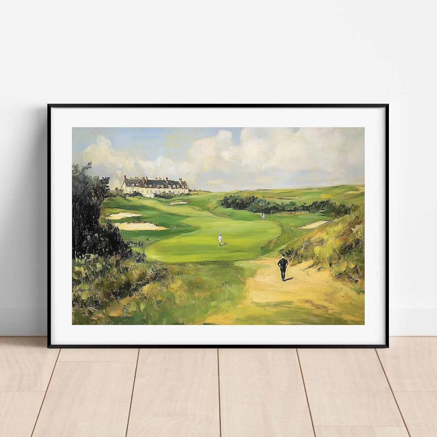 Vintage Golf Course Premium Giclee Fine Art Prints - Antique Style Golf Course Painting Posters, Golf Wall Art, Aesthetic Golfing Poster for Home Office Decor, Ready to Frame