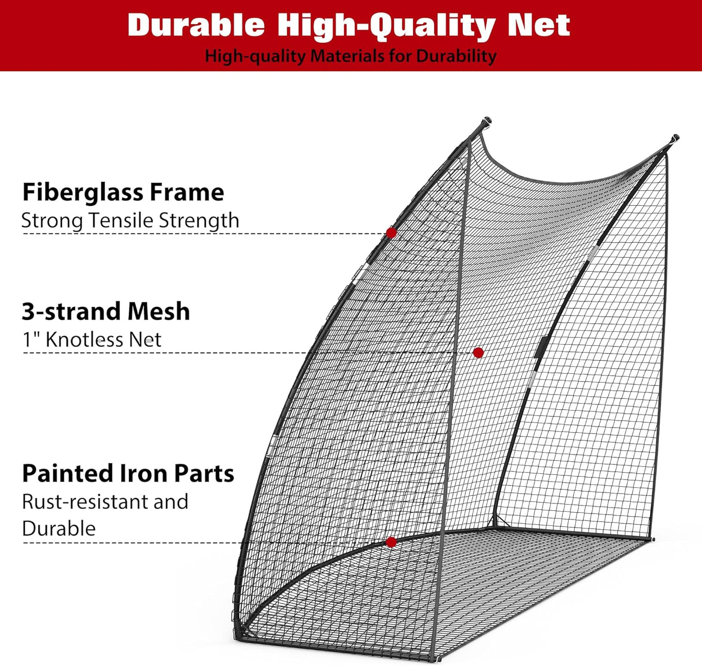 10x7x3 ft Golf Practice Net with Carry Bag, Durable Training Net for Backyard, Indoor, and Outdoor Use