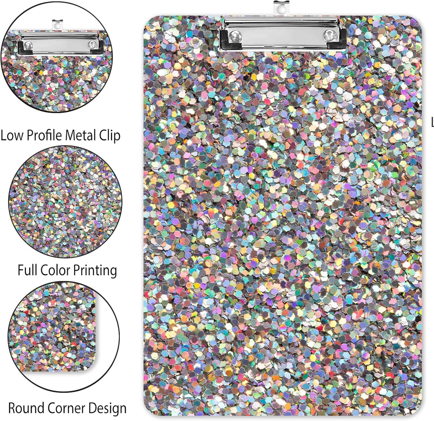 Fashion A4 Clipboard, Standard Letter Size 9" x 12.5", Decorative Wooden Clipboard with Low Profile Metal Clip for Office, School, Teachers, and Students, Bright Colourful