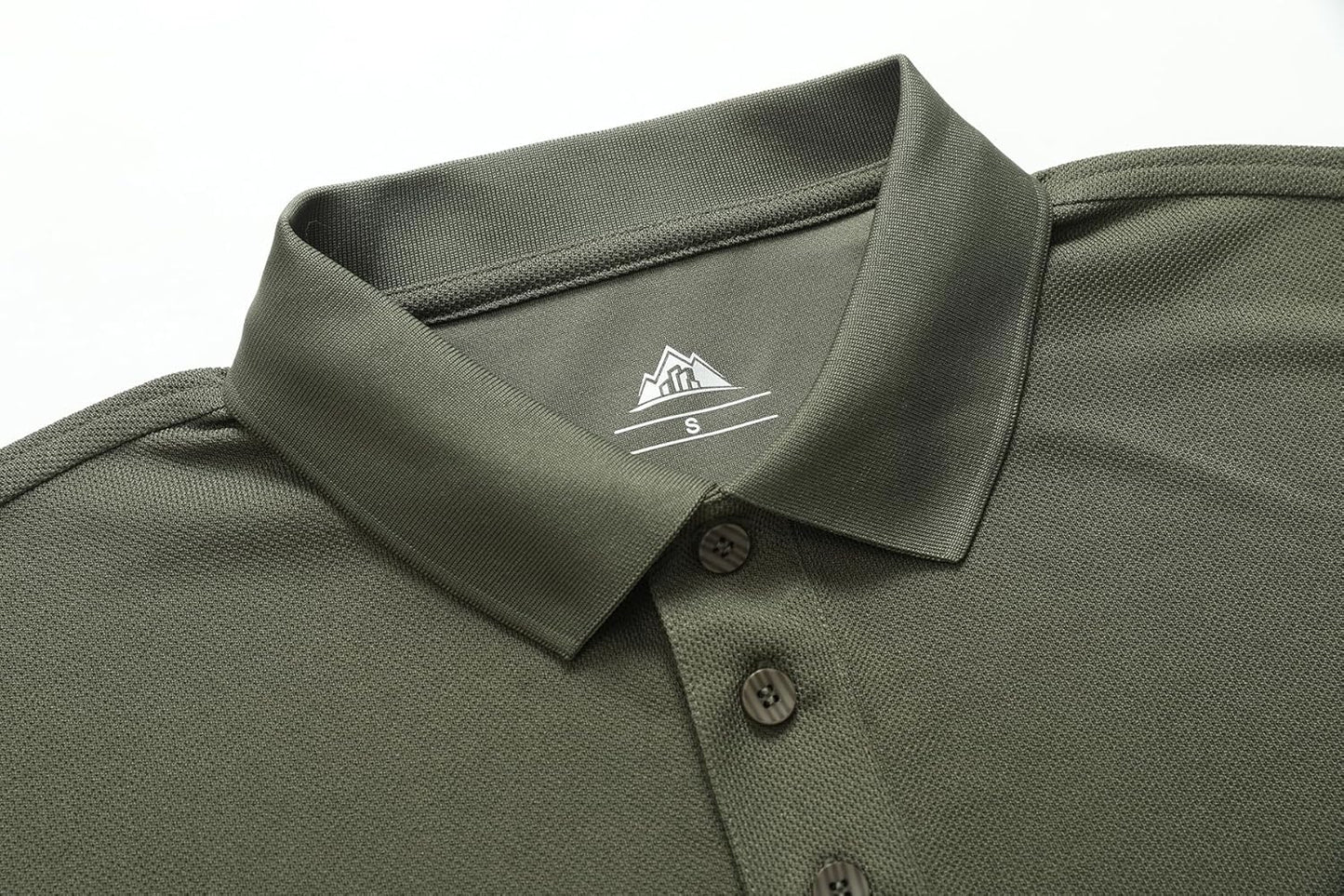 Men's Long Sleeve Polo Shirt Quick-Dry Performance Tactical Golf Shirts Regular-fit Jersey Tennis Shirt