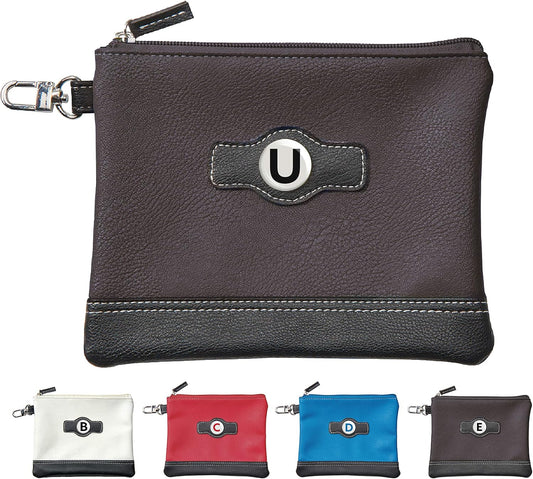 Golf Pouch | Personalized Initial Monogram Letters (A-Z) Zipper Valuables Pouch