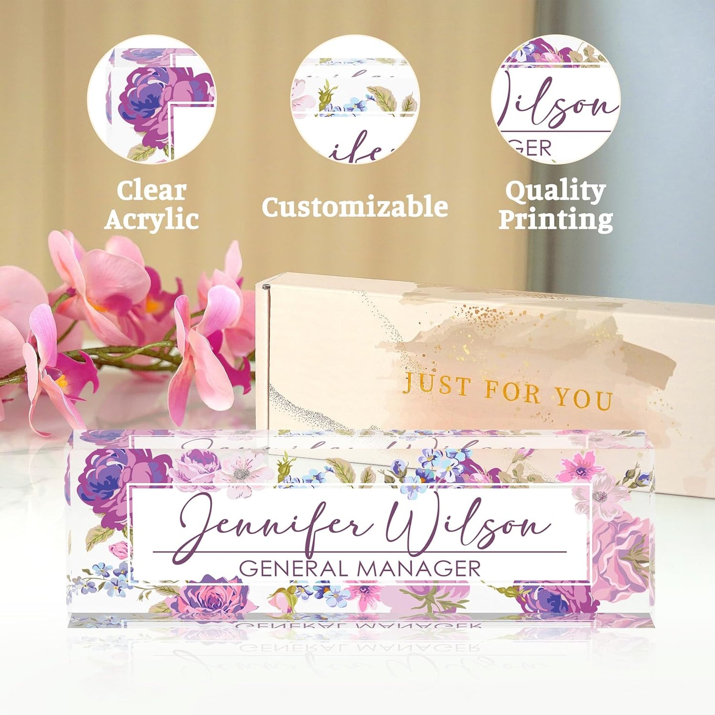 Desk Name Plate Personalized, Name Plate for Desk, Office Desk Decor for Women & Men, Employee Appreciation Gifts The Office Gifts for Boss, Lawyer, Manager, Teacher, Nurse