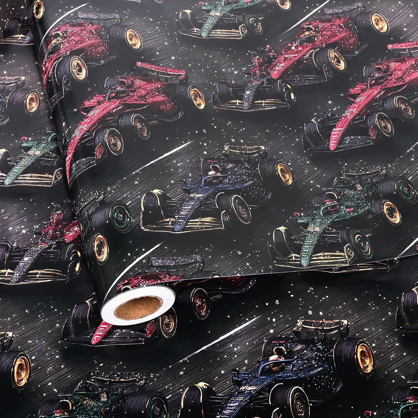 Altarho Race Car Wrapping Paper Roll for Kids Boys - Racing Car Design Birthday Gift Wrap Sheets for Holidays, Birthdays, Babay Shower and Christmas Total 28.5sq.ft